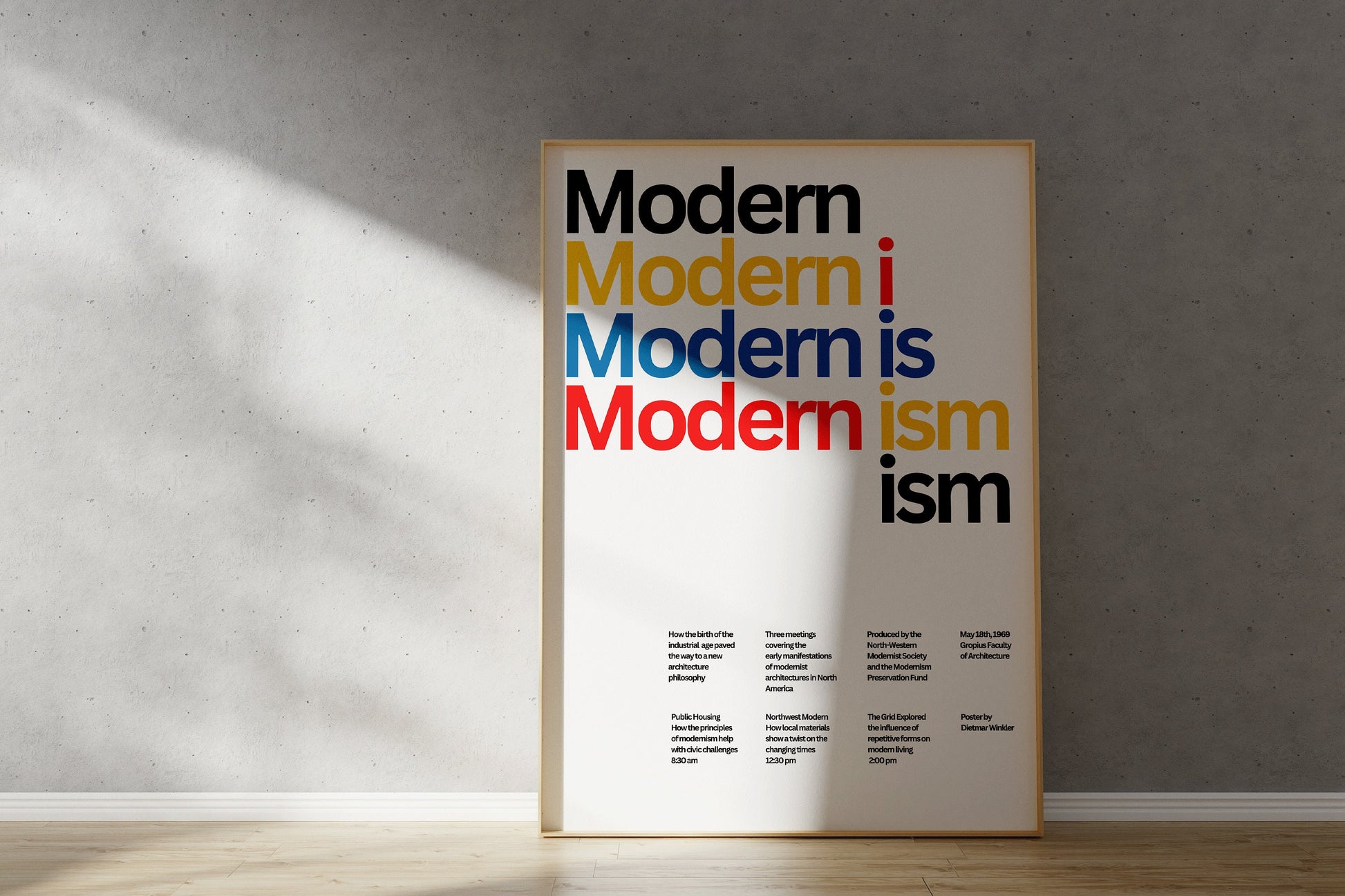 Dietmar Winkler - Modernism | Minimalist Typography Poster (Available framed or unframed)