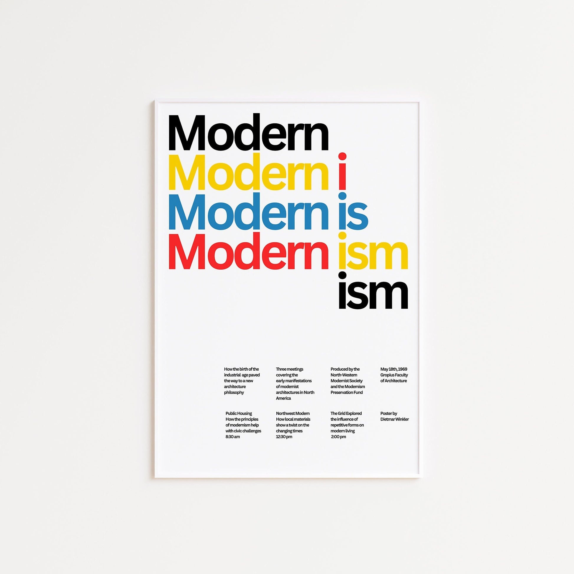 Dietmar Winkler - Modernism | Minimalist Typography Poster (Available framed or unframed)