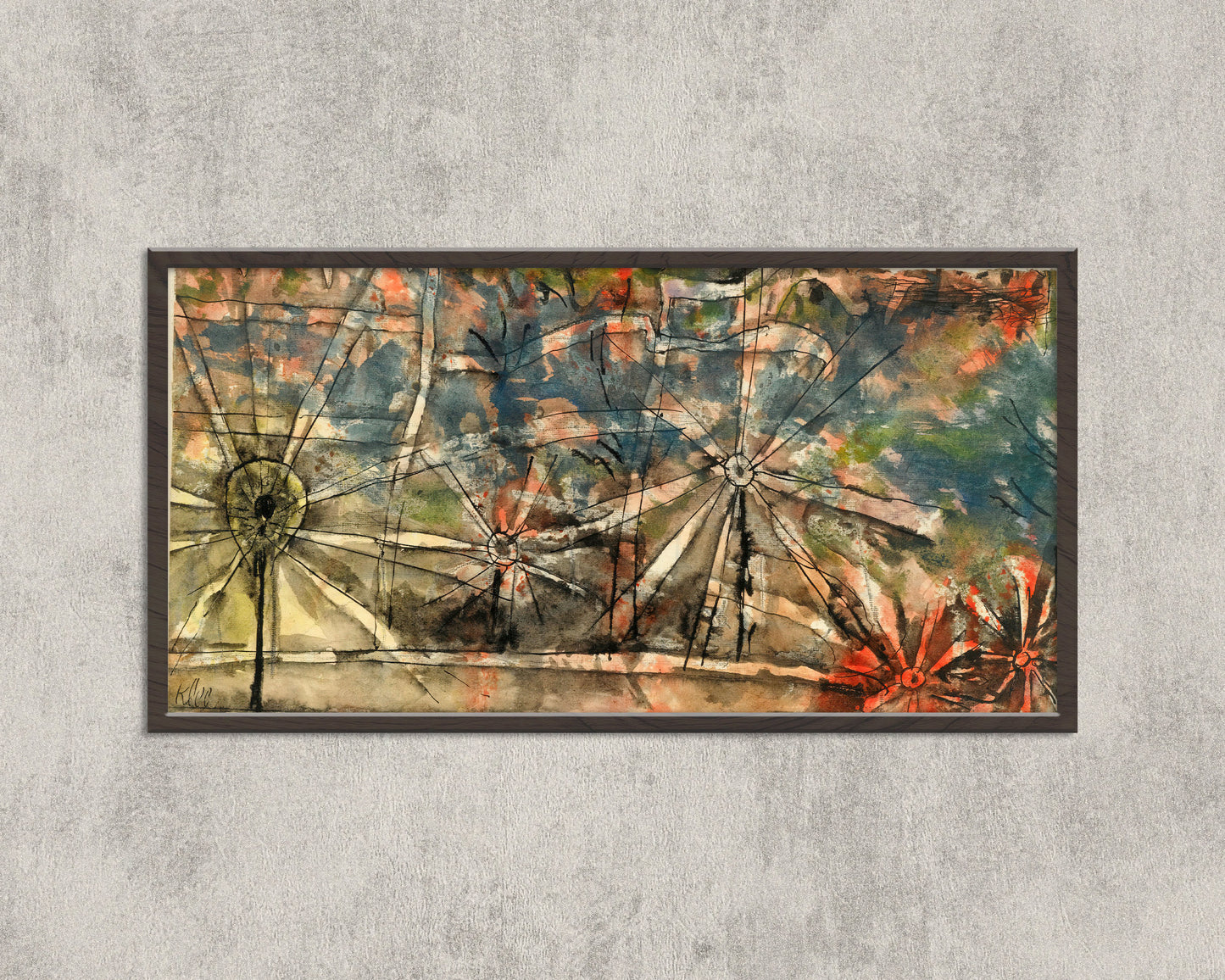 Paul Klee - Streetlamps| Modern Abstract Wide Panoramic Art (available framed or unframed)