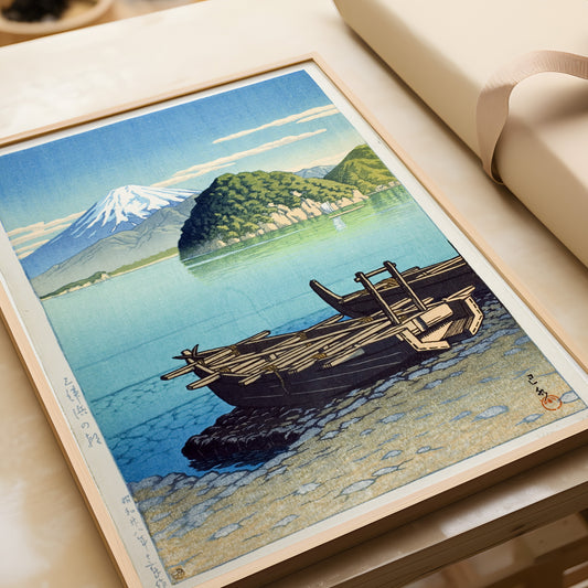 Kawase Hasui - Morning at Mito Beach | Vintage Japanese Woodblock Ukiyo-e Art (available framed or unframed)