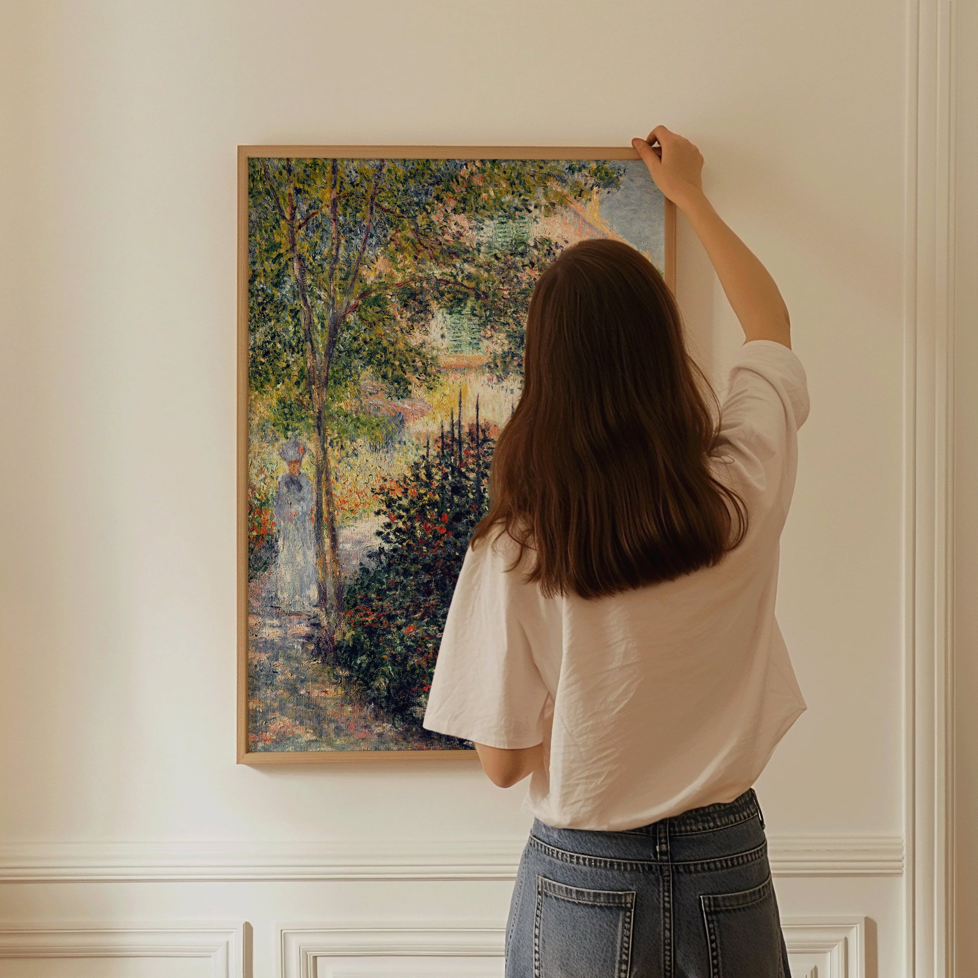 Claude Monet - Camille Monet at the Garden at Argenteuil | Famous Impressionist Art (available framed or unframed)