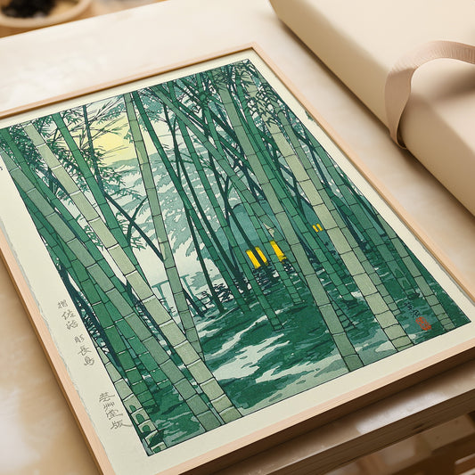 Shiro Kasamatsu – Bamboo Forest | Vintage Japanese Woodblock Art (available framed or unframed)