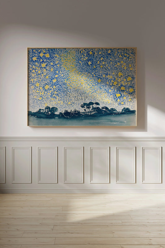 Henry Edmond Cross - Landscape with Starry Sky | Famous Impressionist Art (available framed or unframed)