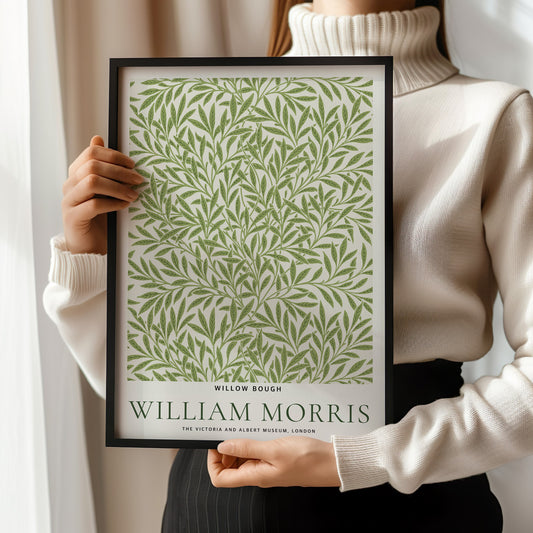 William Morris Willow Bough Poster Exhibition Museum Art Print Nouveau Morris Flower Market Ready to hang Framed Home Office Decor Gift Idea