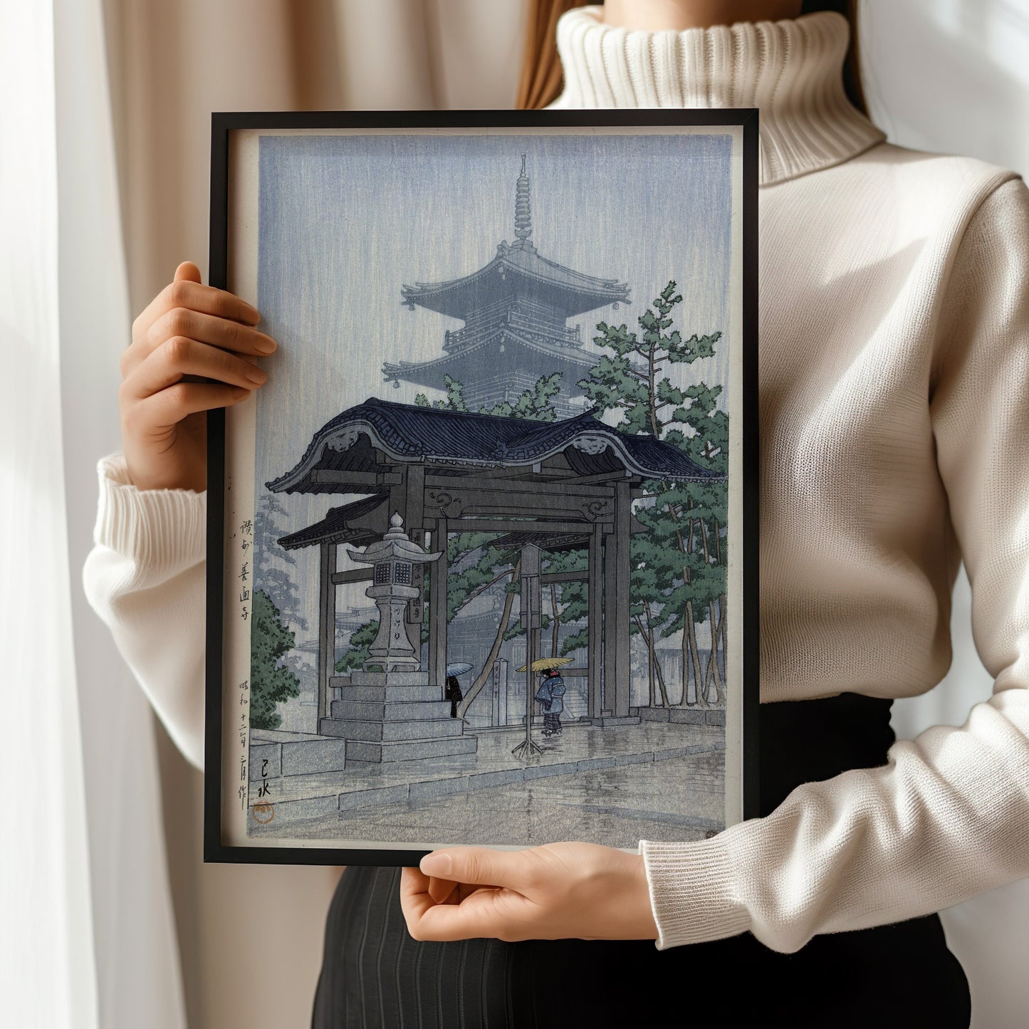 Kawase Hasui - Sanshu Temple | Vintage Japanese Woodblock Ukiyo-e Art (available framed or unframed)