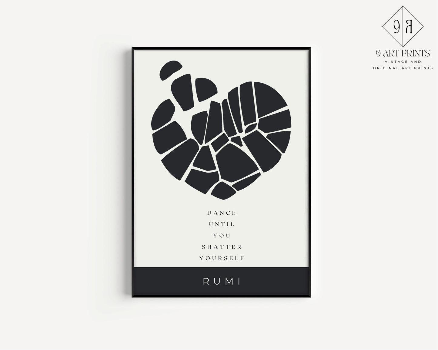 Rumi - Dance Until You Shatter Yourself | Inspiration Neutral Poetry Quote Dancer Gift Poster (available framed or unframed)