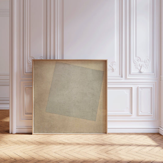 Vladimir Malevich - White on White | Famous Modern Abstract Monochrome Art (available framed or unframed)