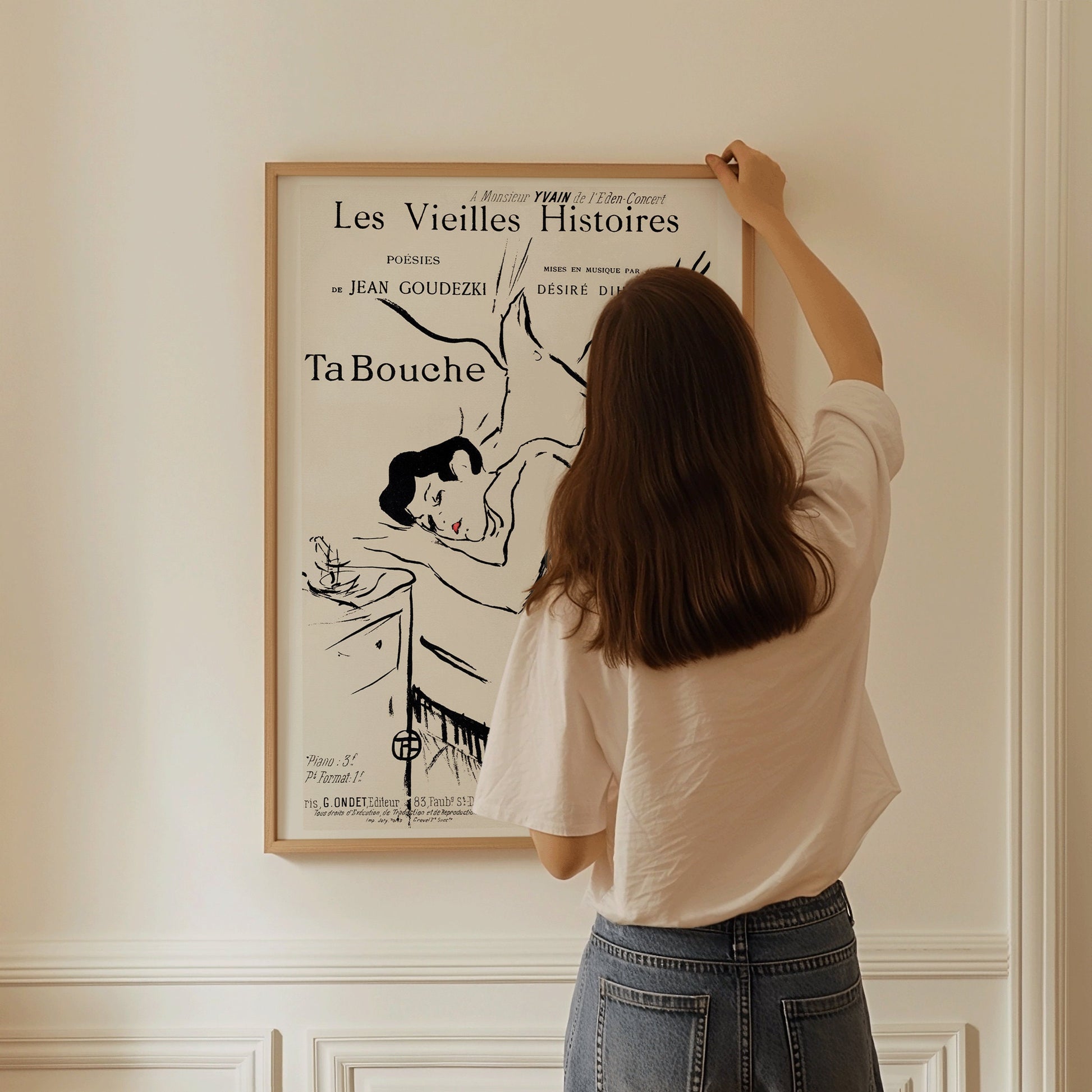 Henri Toulouse Lautrec - Ta Bouche | Famous Sketch Neutral Art Poster (available framed or unframed)