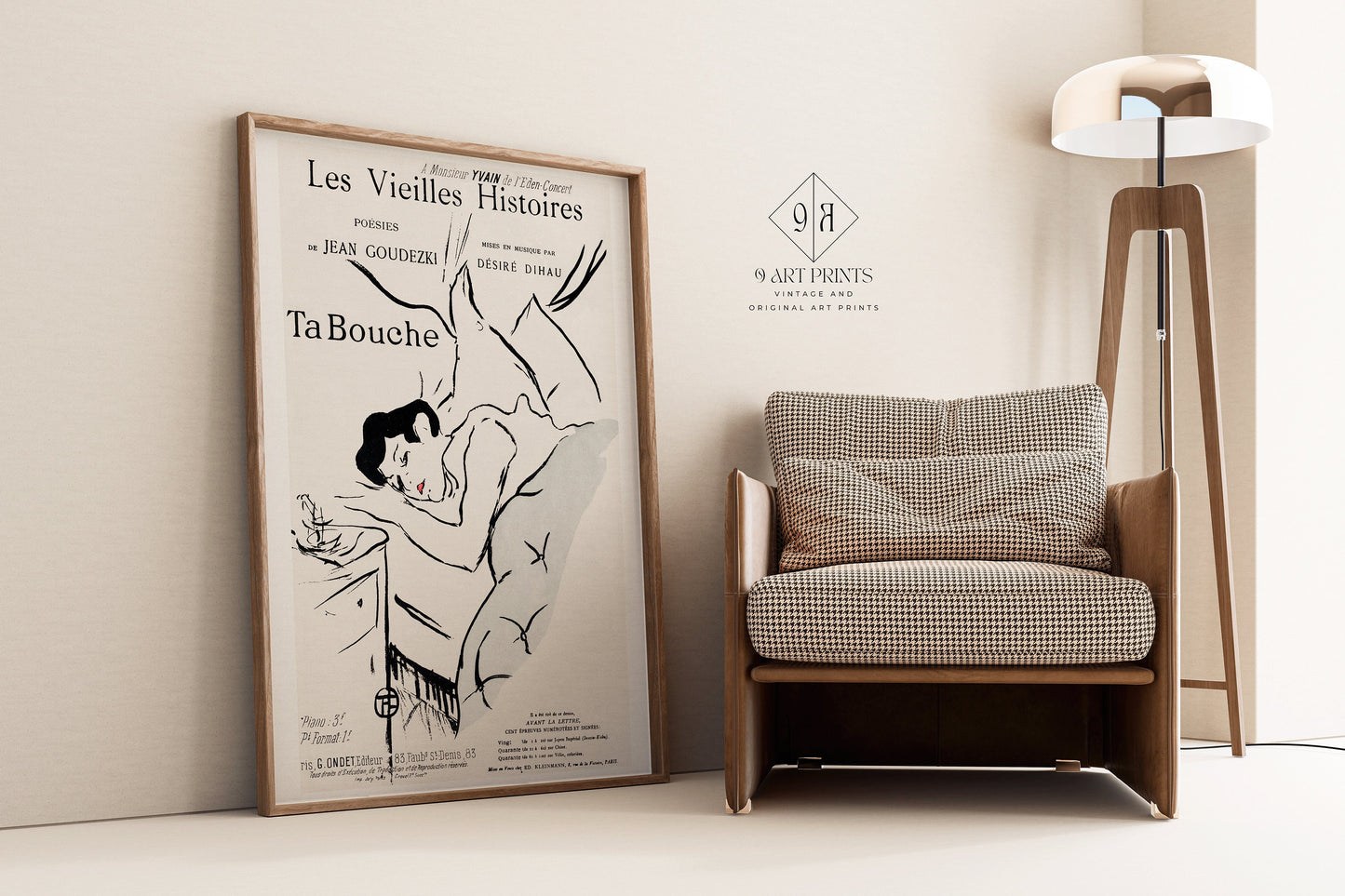 Henri Toulouse Lautrec - Ta Bouche | Famous Sketch Neutral Art Poster (available framed or unframed)