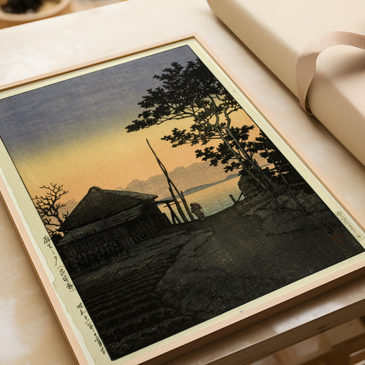 Kawase Hasui - Dusk at Aso | Vintage Japanese Woodblock Ukiyo-e Art (available framed or unframed)