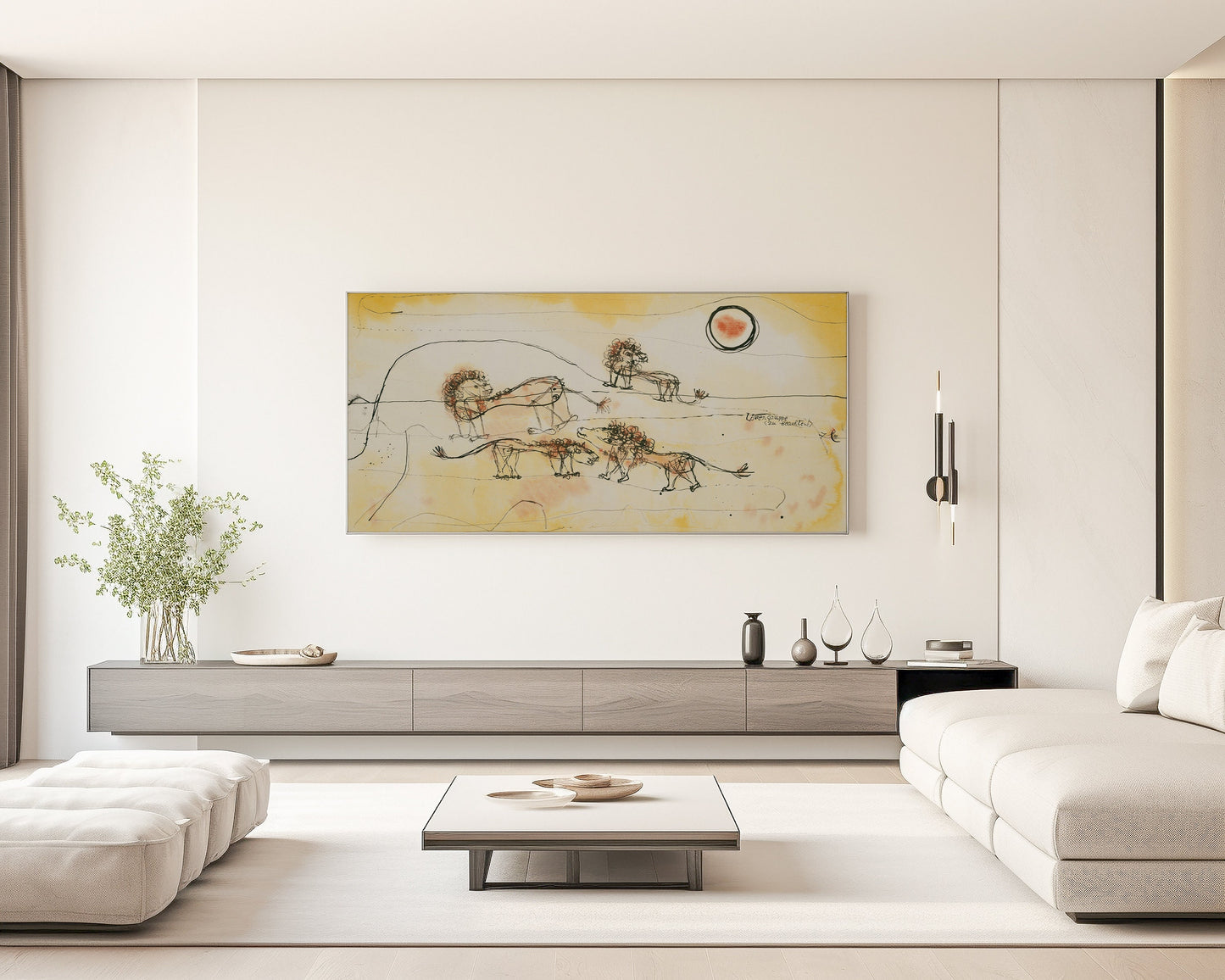 Paul Klee - A Pride of Lions | Modern Abstract Wide Panoramic Art (available framed or unframed)