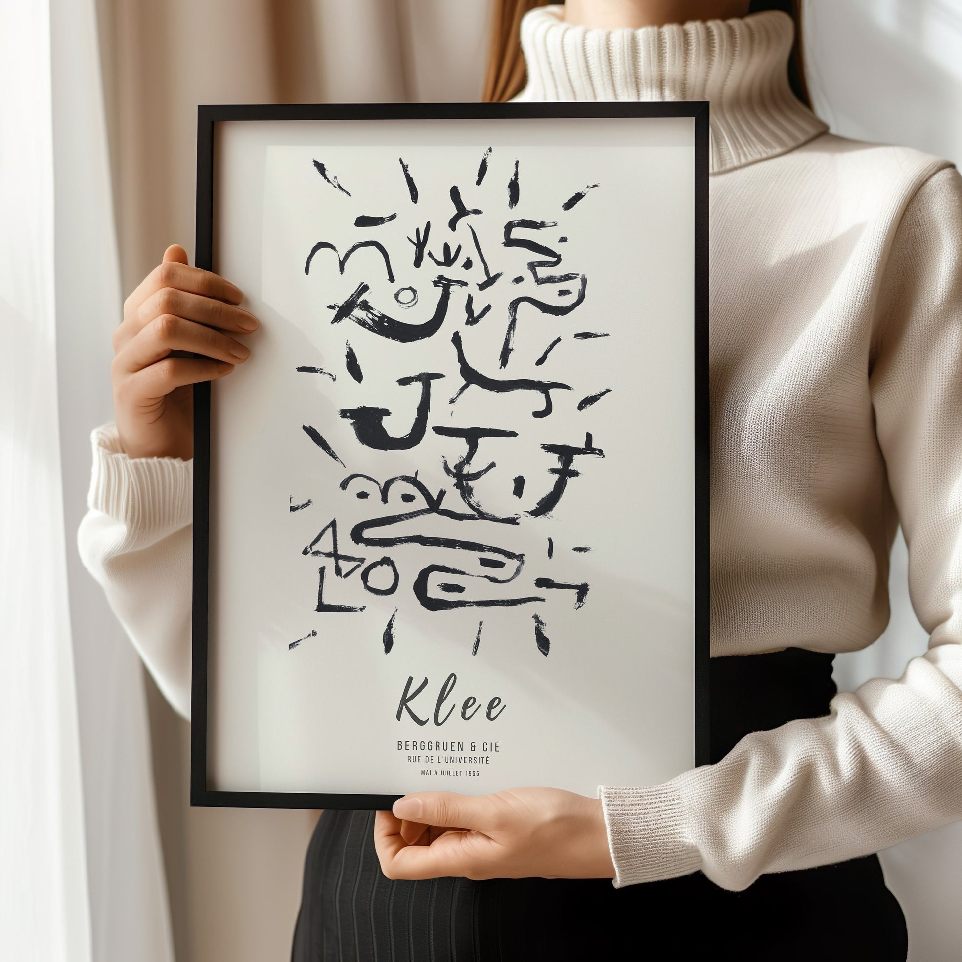 Paul Klee - Creeper and Climber | Modern Neutral Art Exhibition Poster (available framed or unframed)