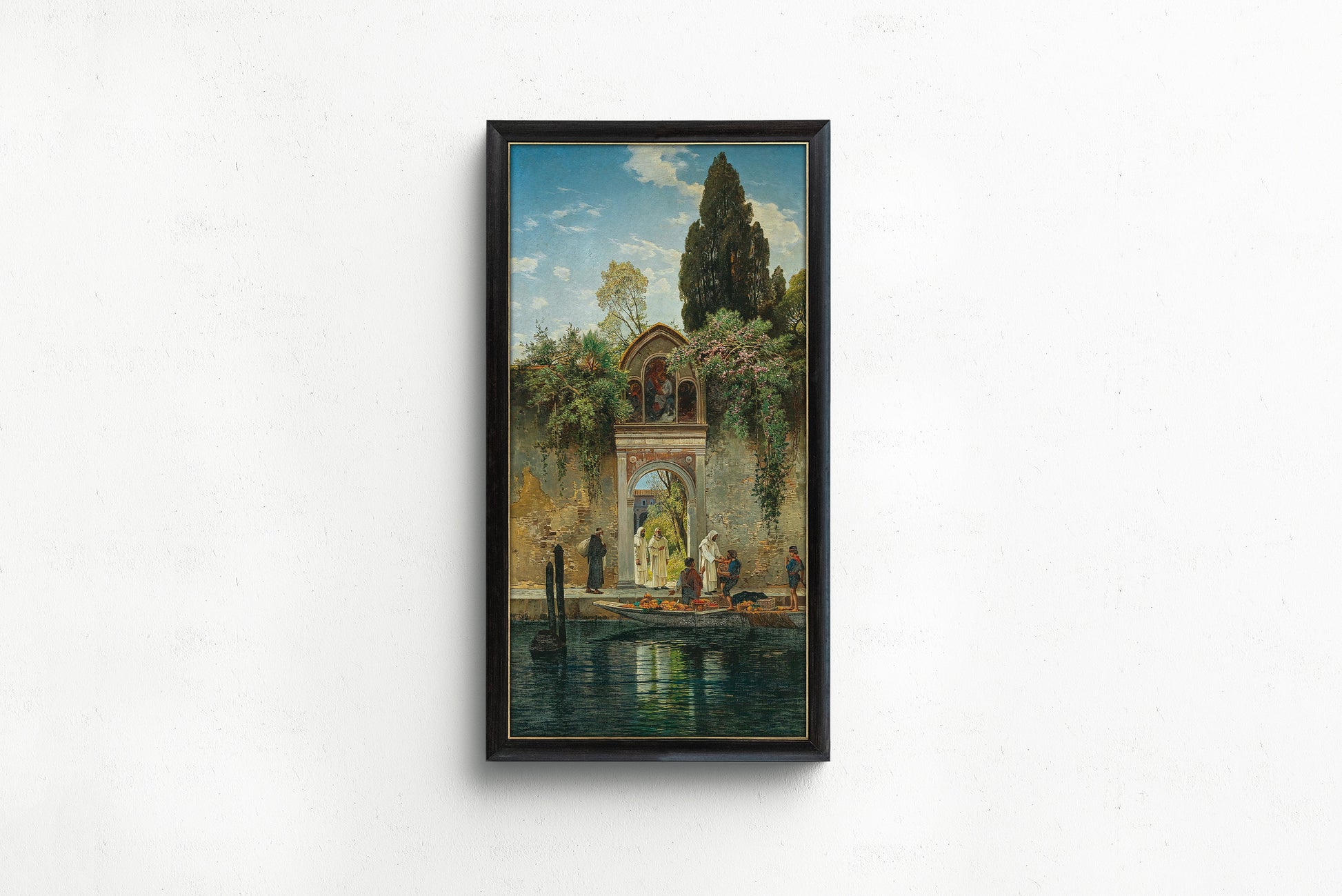 Salomon Corrodi - The Island Monastery of San Lazzaro, Venice | Vintage Orientalist Tall Narrow Vertical Art (available framed or unframed)