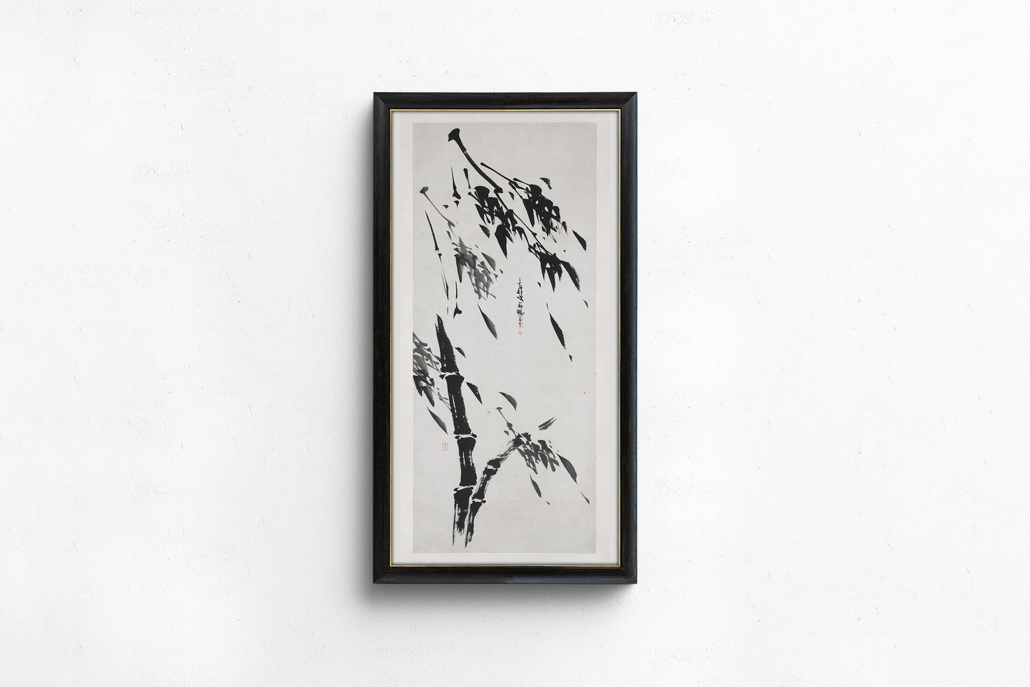 Bamboo in the Wind | Vintage Asian Japanese Chinese Narrow Tall Vertical Panoramic Art (available framed or unframed)