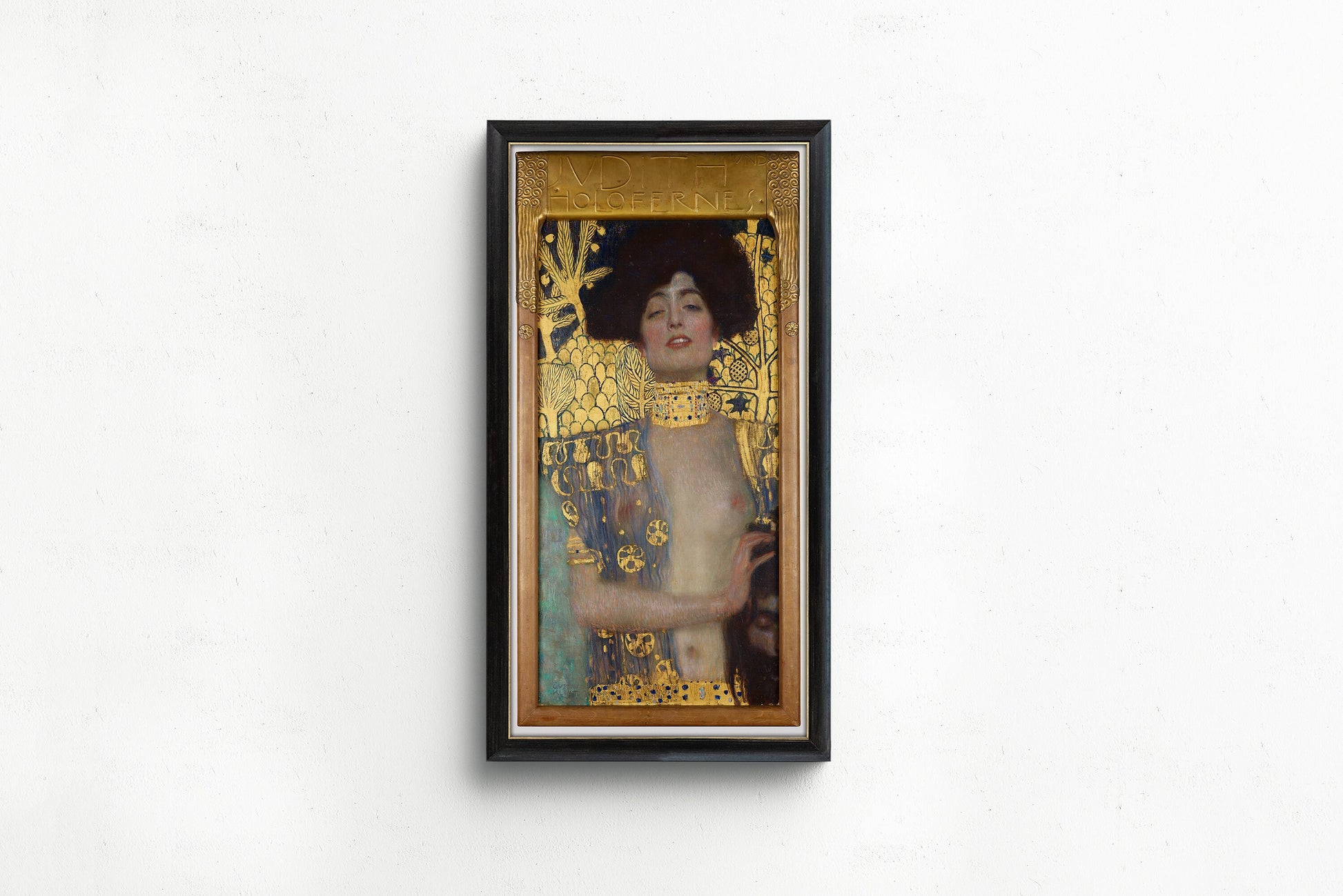 Gustav Klimt - Judith | Famous Vintage Narrow Vertical Art in Gold (available framed or unframed)