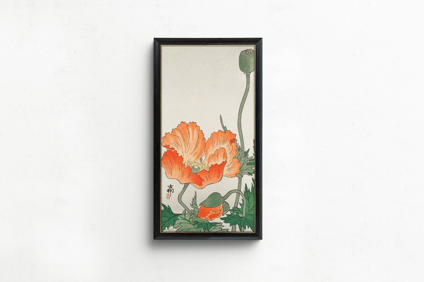 Ohara Koson - Plants and Flowers | Vintage Asian Japanese Narrow Tall Vertical Art (available framed or unframed)