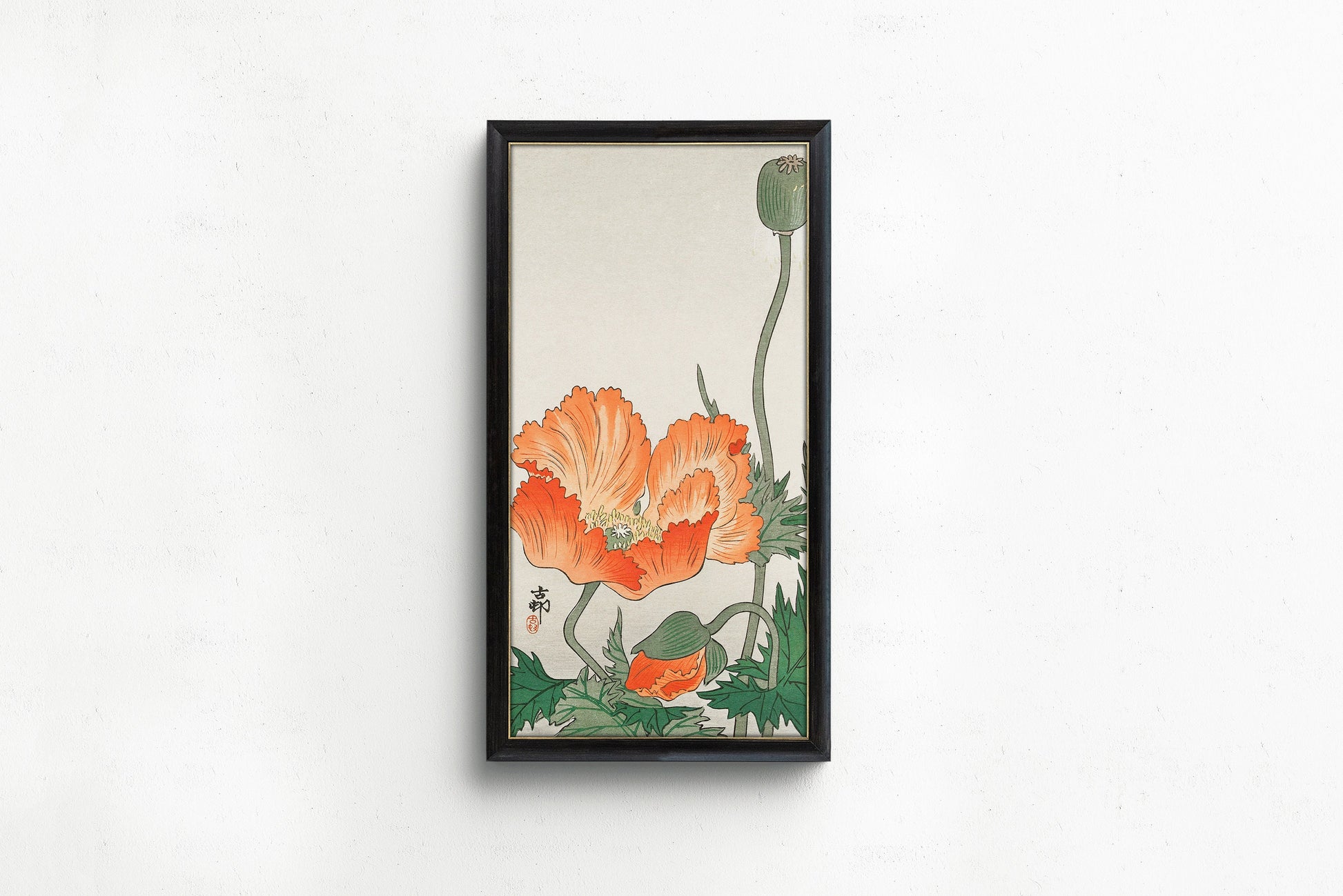 Ohara Koson - Plants and Flowers | Vintage Asian Japanese Narrow Tall Vertical Art (available framed or unframed)