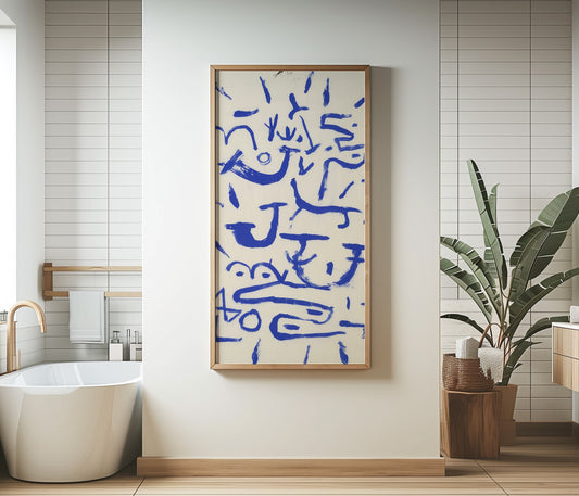 Paul Klee - Creeper and Climber | Vintage Narrow Vertical Mid-century Modern Abstract Art (available framed or unframed)