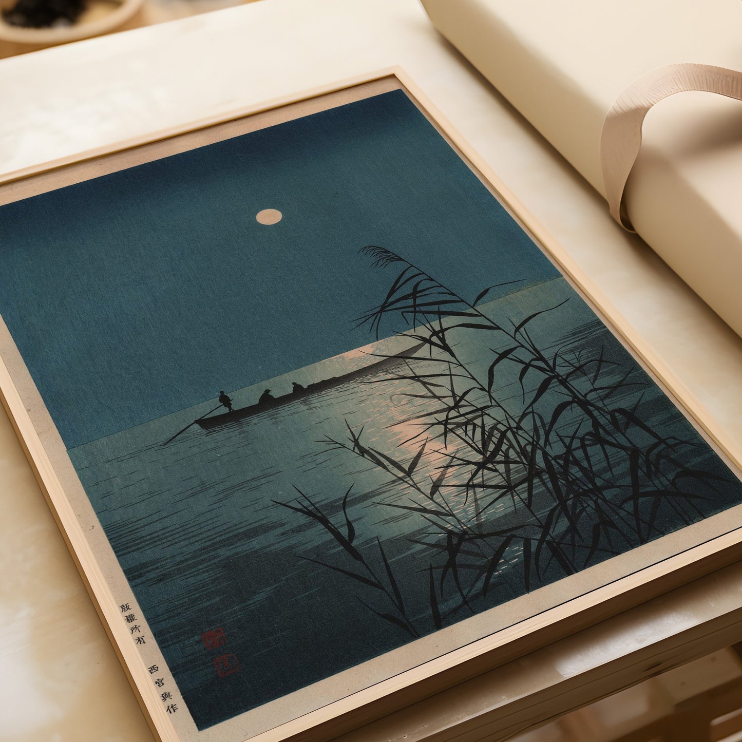 Shoda Koho - Moonlit Sea | Vintage Japanese Woodblock Ukiyo-e Art (available framed or unframed)