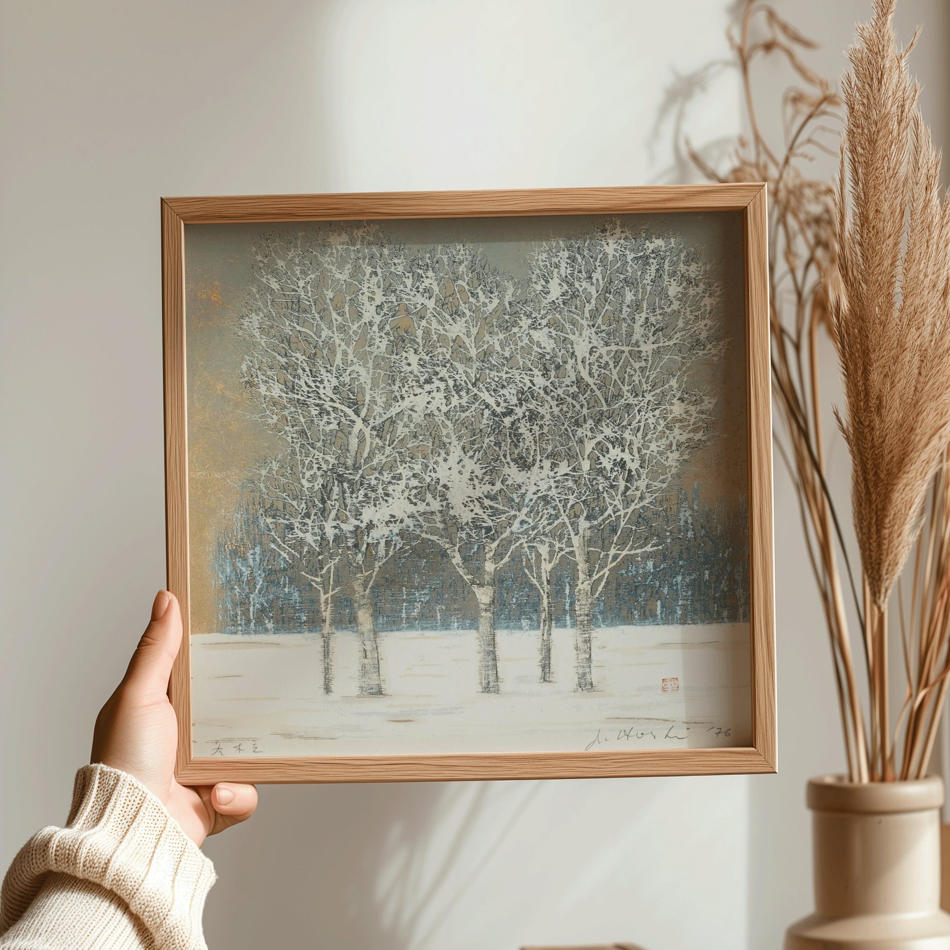 Joichi Hoshi - Trees in Winter | Vintage Japanese Woodblock Botanical Art (available framed or unframed)