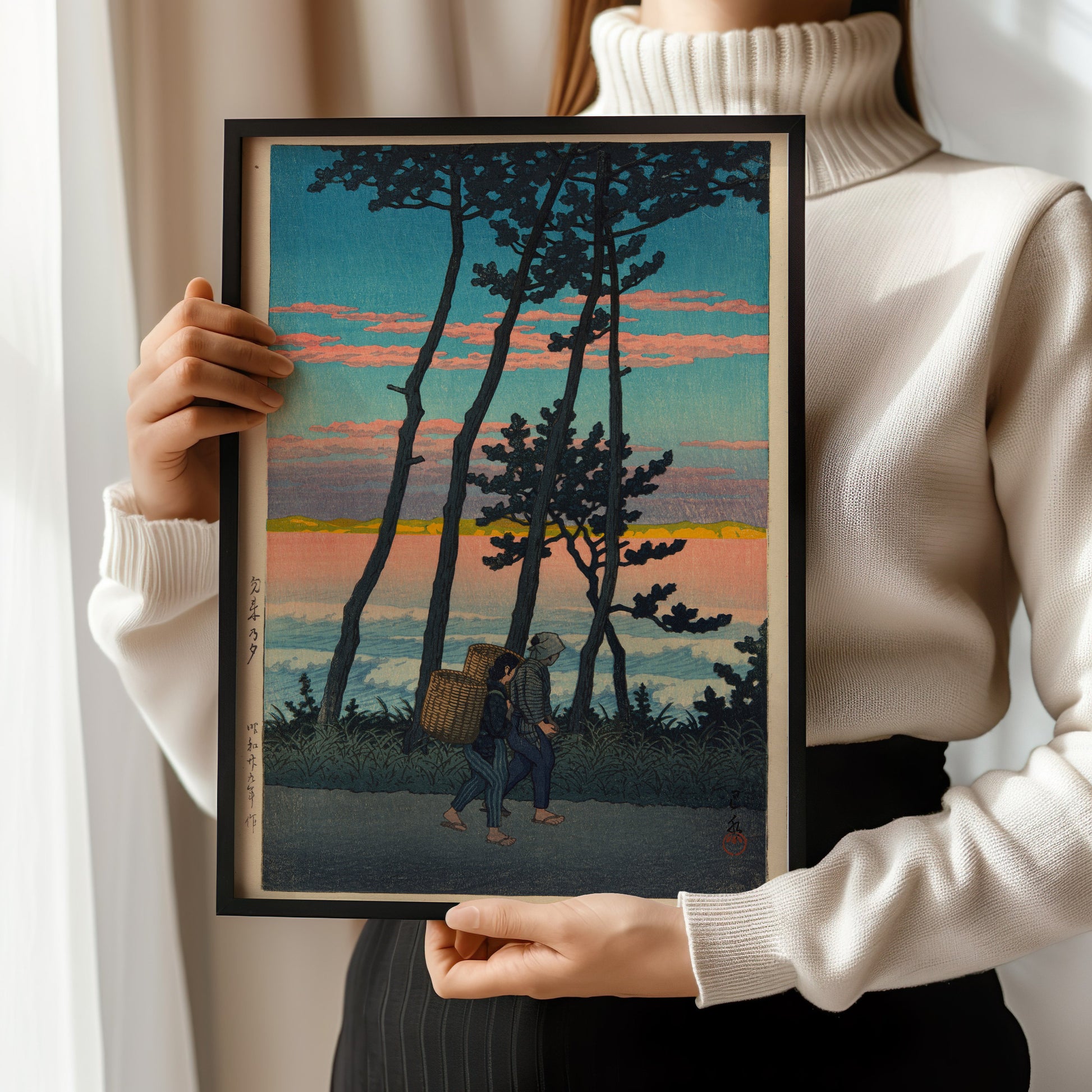 Kawase Hasui - Dusk at Nakaso | Vintage Japanese Woodblock Ukiyo-e Art (available framed or unframed)