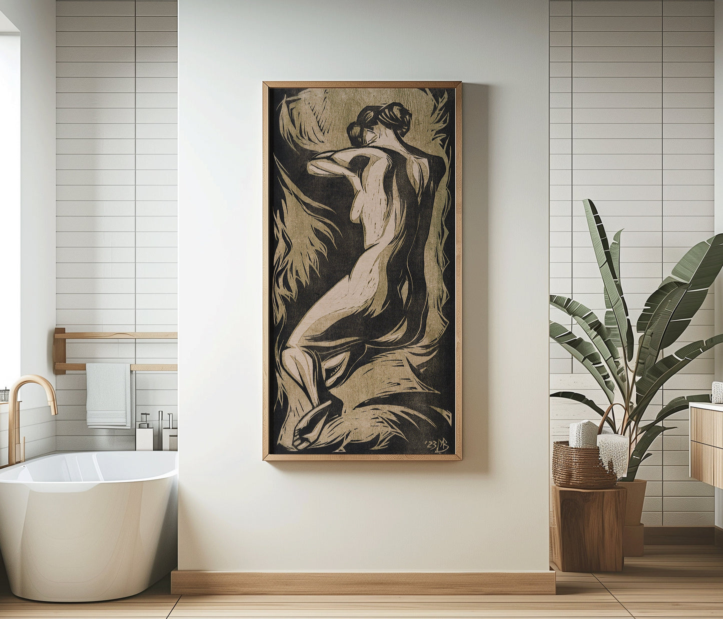 Naakte Vrouw - Meijer Bleekrode (1923) | Vintage Narrow Vertical Art (available framed or unframed)