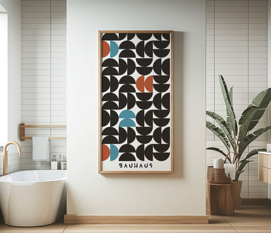 Bauhaus Poster | Vintage Narrow Vertical Mid-century Modern Art (available framed or unframed)