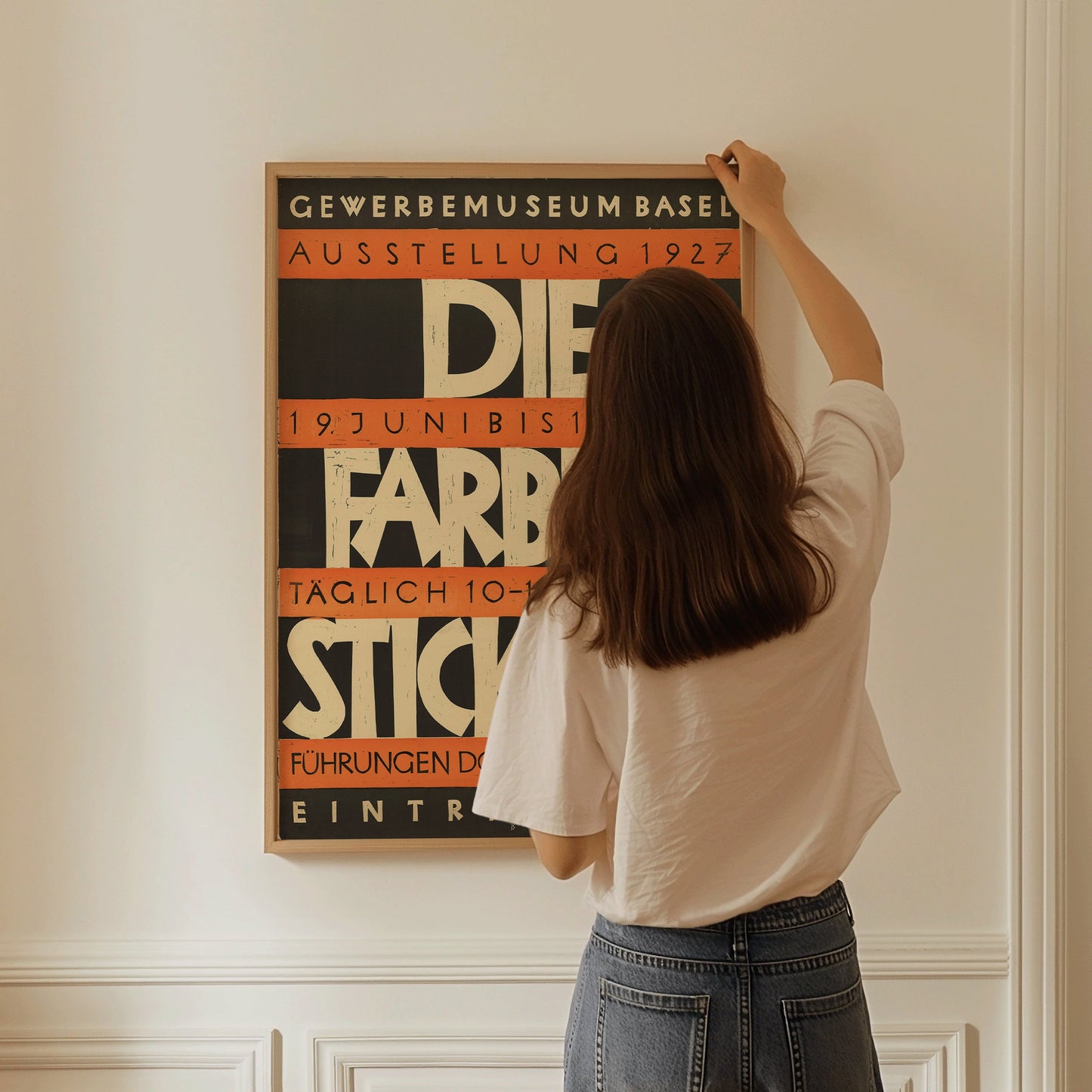 Robert Stöcklin - Die Farbige Stickerei | Bauhaus Style Ausstellung Mid-Century Modern Poster Print (available framed or unframed)