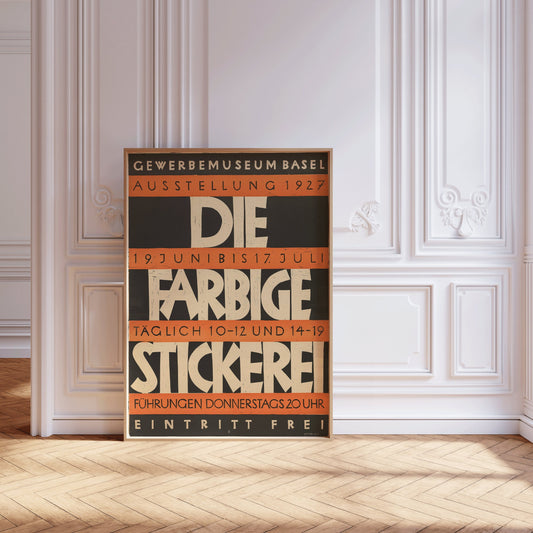 Robert Stöcklin - Die Farbige Stickerei | Bauhaus Style Ausstellung Mid-Century Modern Poster Print (available framed or unframed)