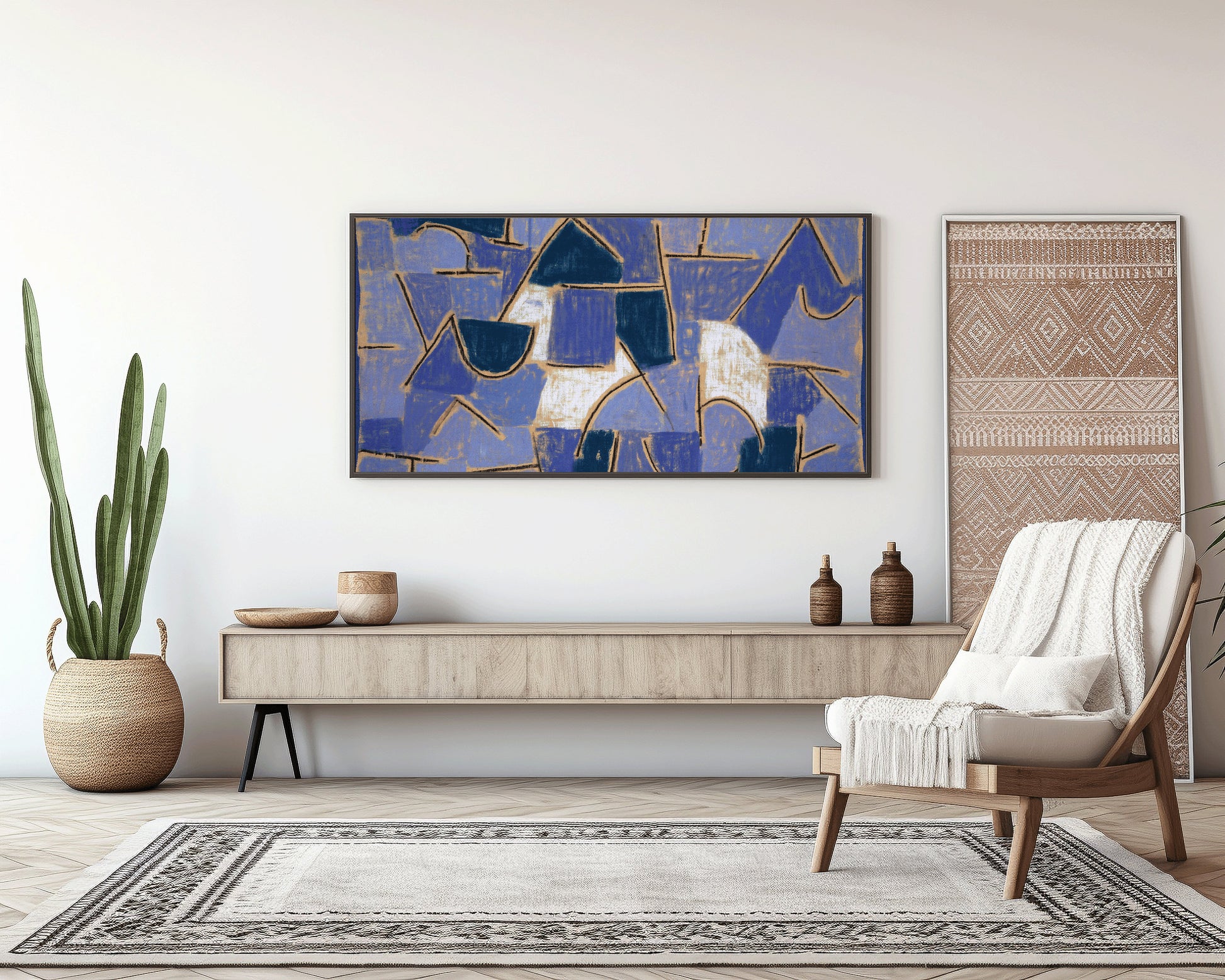 Paul Klee - Blue Night | Modern Abstract Wide Panoramic Art (available framed or unframed)