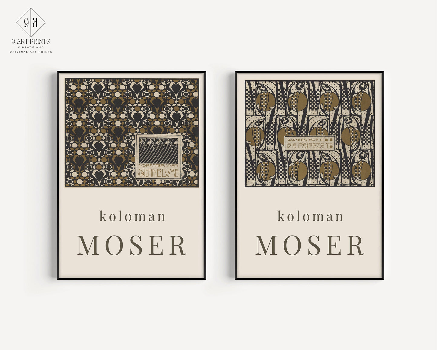 Kolomon Moser Set of 2 Prints | Iconic Art Famous Painting (available framed or unframed)