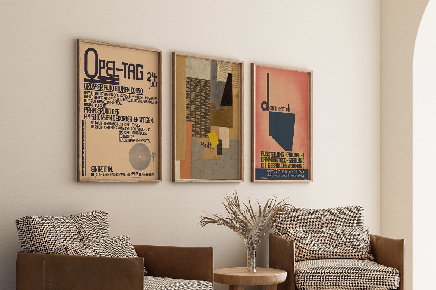 Kurt Schwitters Set of 3 Bauhaus Style Posters | Dadaism Constructivist Collage Art (Available Frame or Unframed)