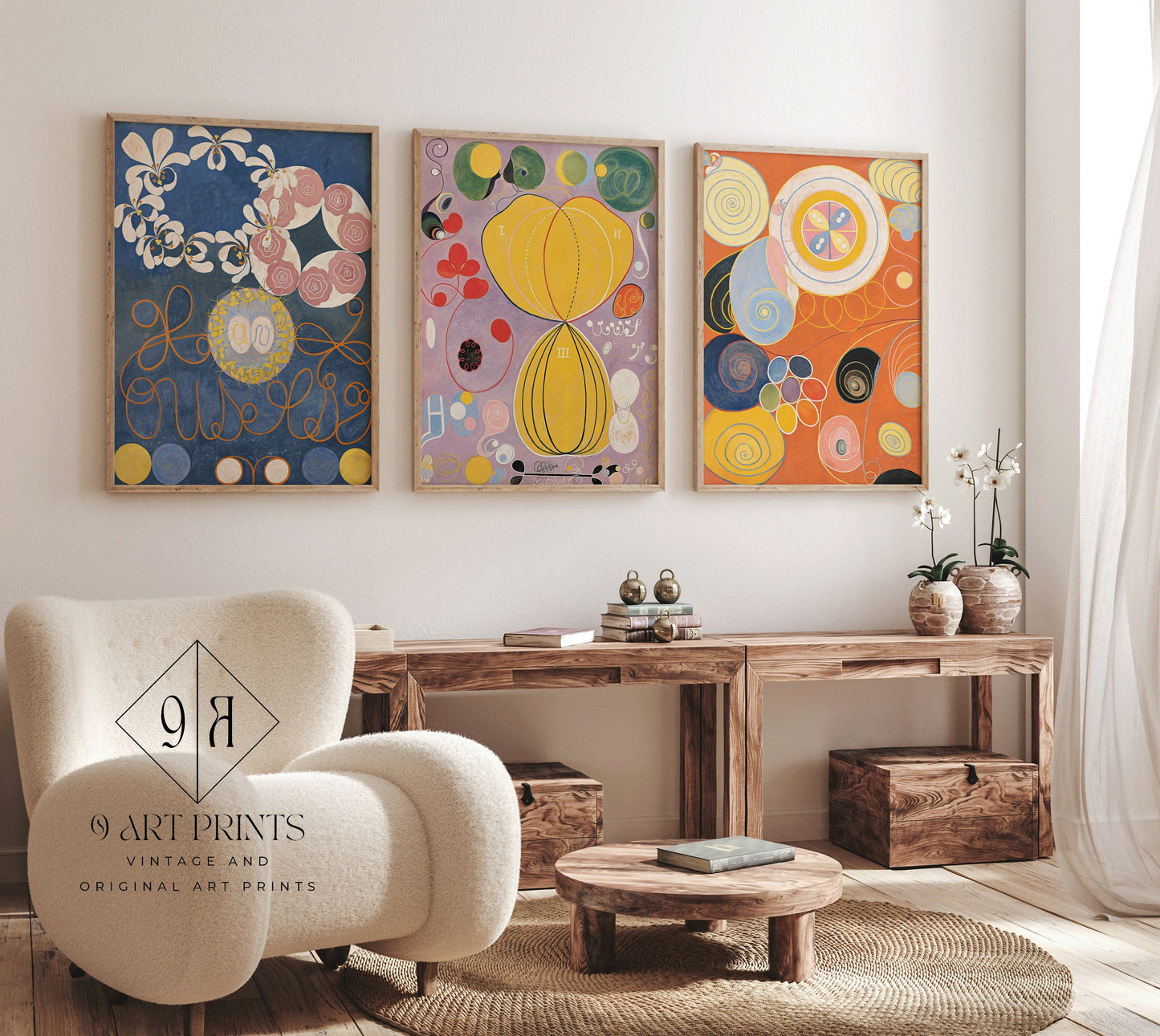 Hilma Af Klint set of 3 Prints | Vintage Abstract Art (Available Frame or Unframed)