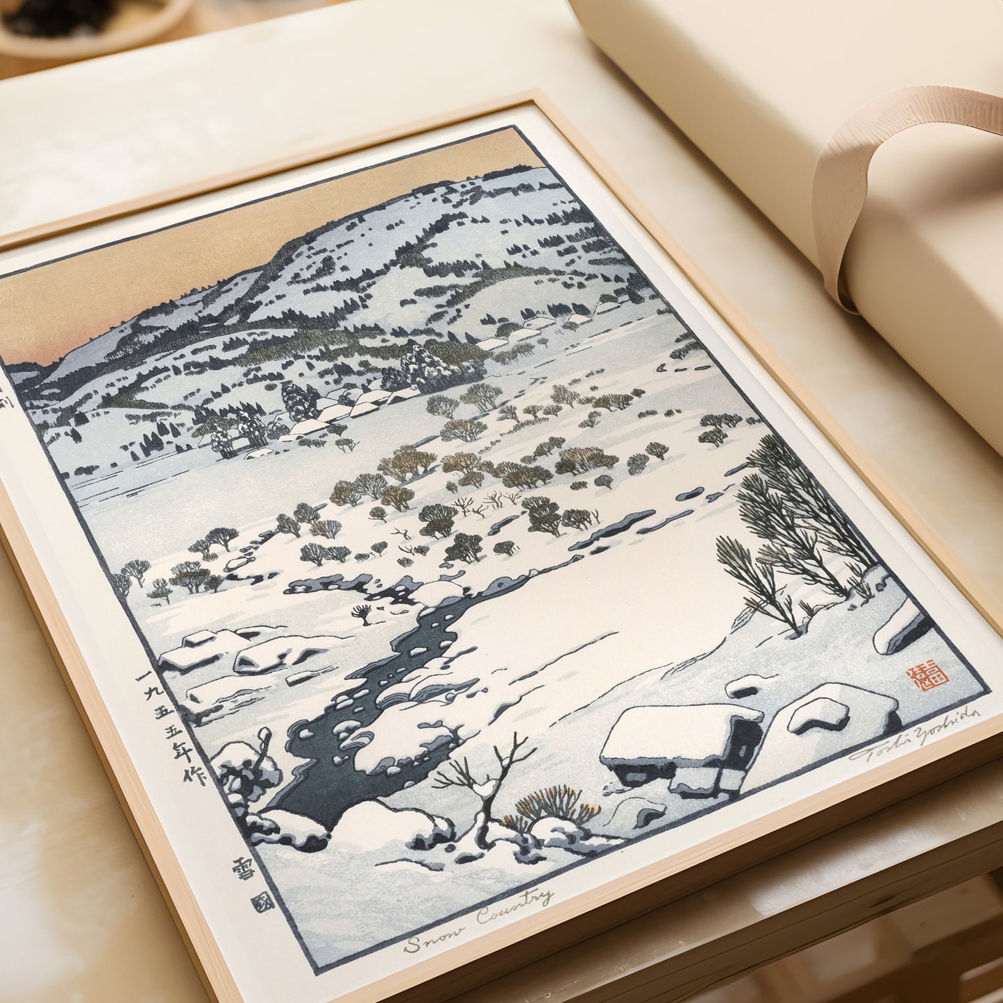 Toshi Yoshida – Snow Country | Vintage Japanese Woodblock Art (available framed or unframed)