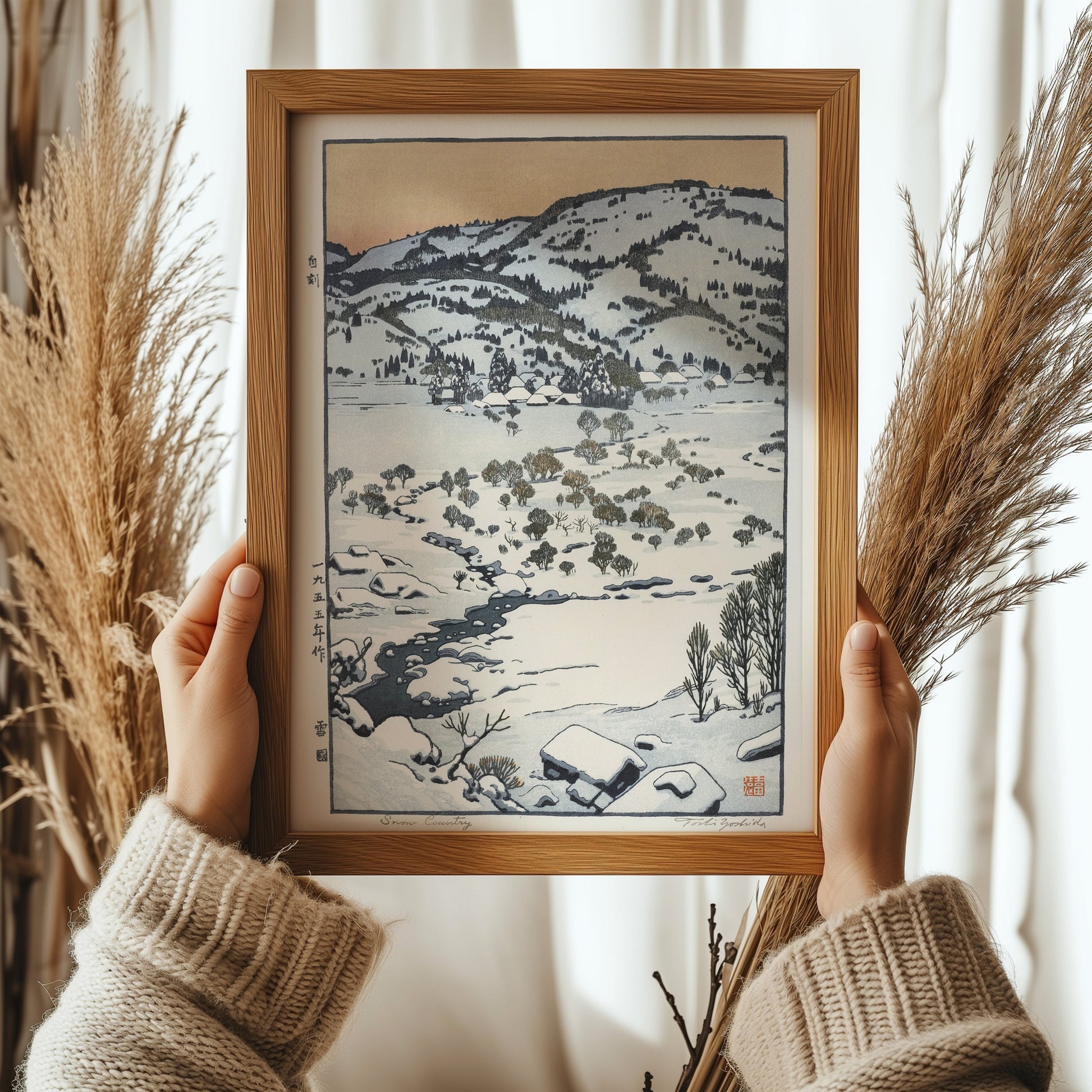 Toshi Yoshida – Snow Country | Vintage Japanese Woodblock Art (available framed or unframed)