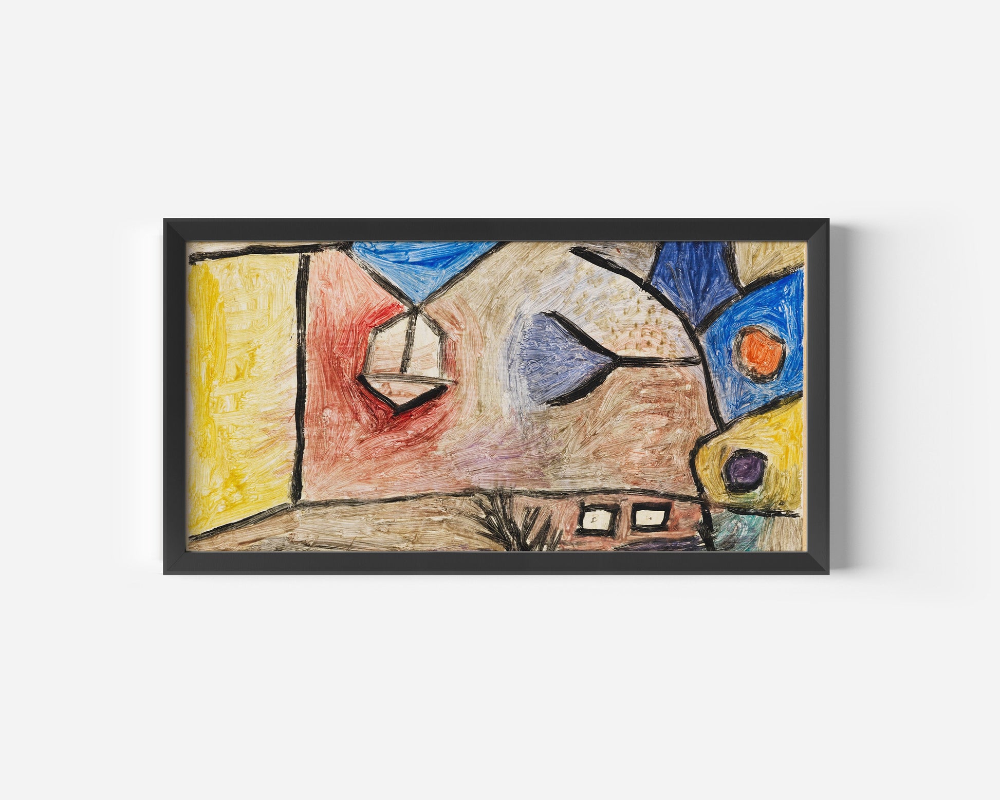 Paul Klee - Landscape BL | Modern Abstract Wide Panoramic Art (available framed or unframed)