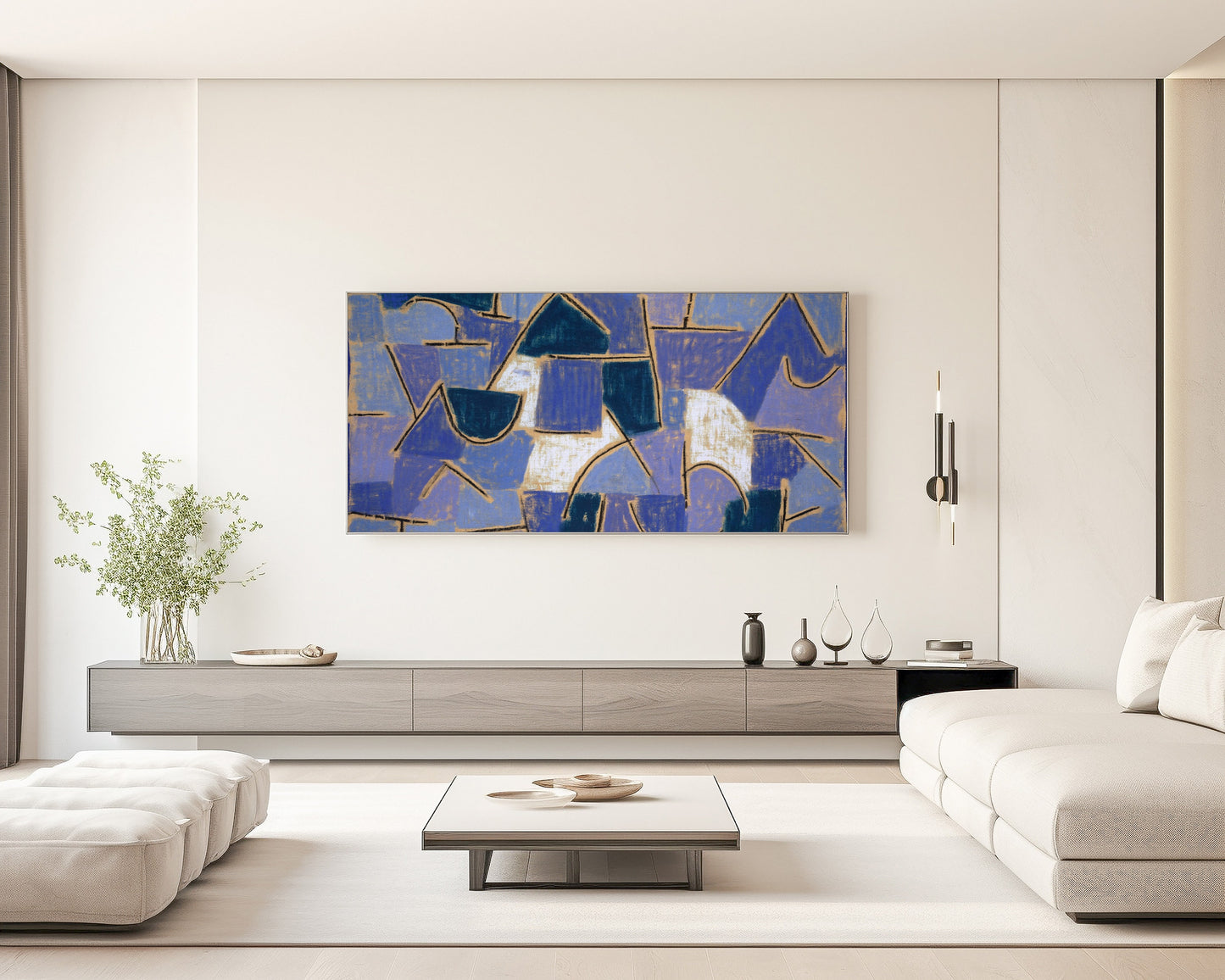 Paul Klee - Blue Night | Modern Abstract Wide Panoramic Art (available framed or unframed)