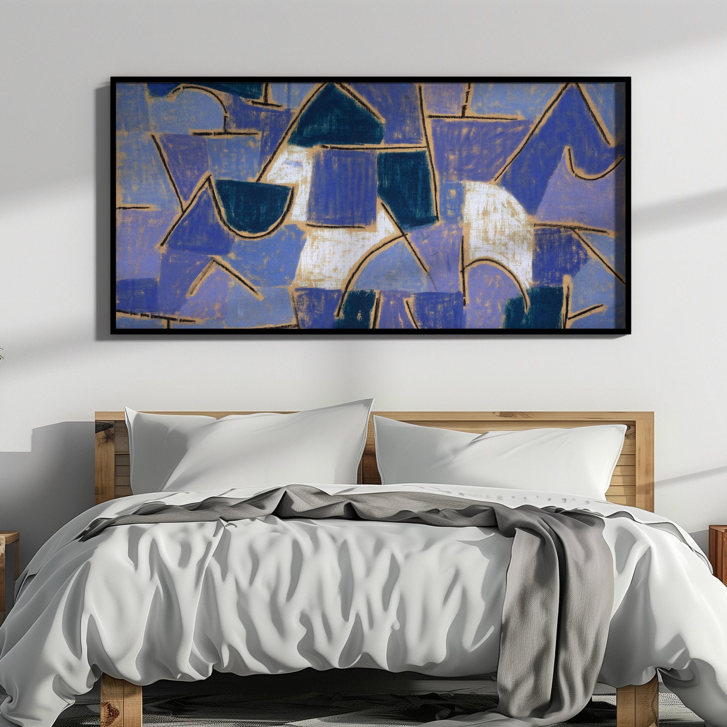 Paul Klee - Blue Night | Modern Abstract Wide Panoramic Art (available framed or unframed)