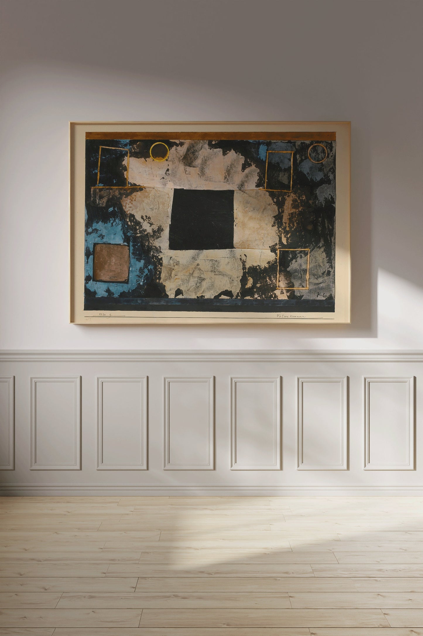 Paul Klee - Rock Cut Chambers | Neutral Beige Modern Abstract Art (available framed or unframed)