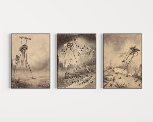 "Guillermo Correa War of the Worlds vintage sci-fi illustration posters framed or unframed museum-quality art prints"