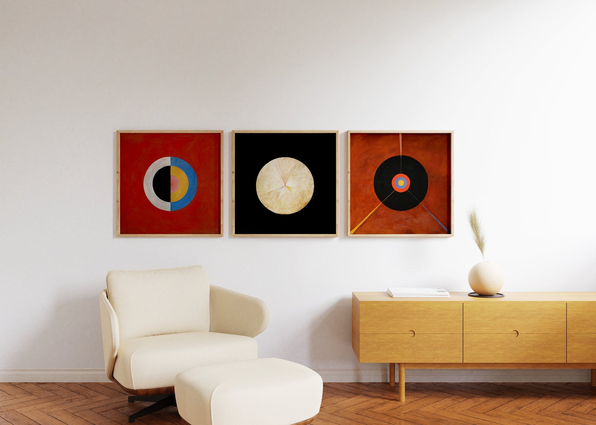 Hilma Af Klint Set of 3 Art Prints | Abstract Vintage Art Available framed or unframed