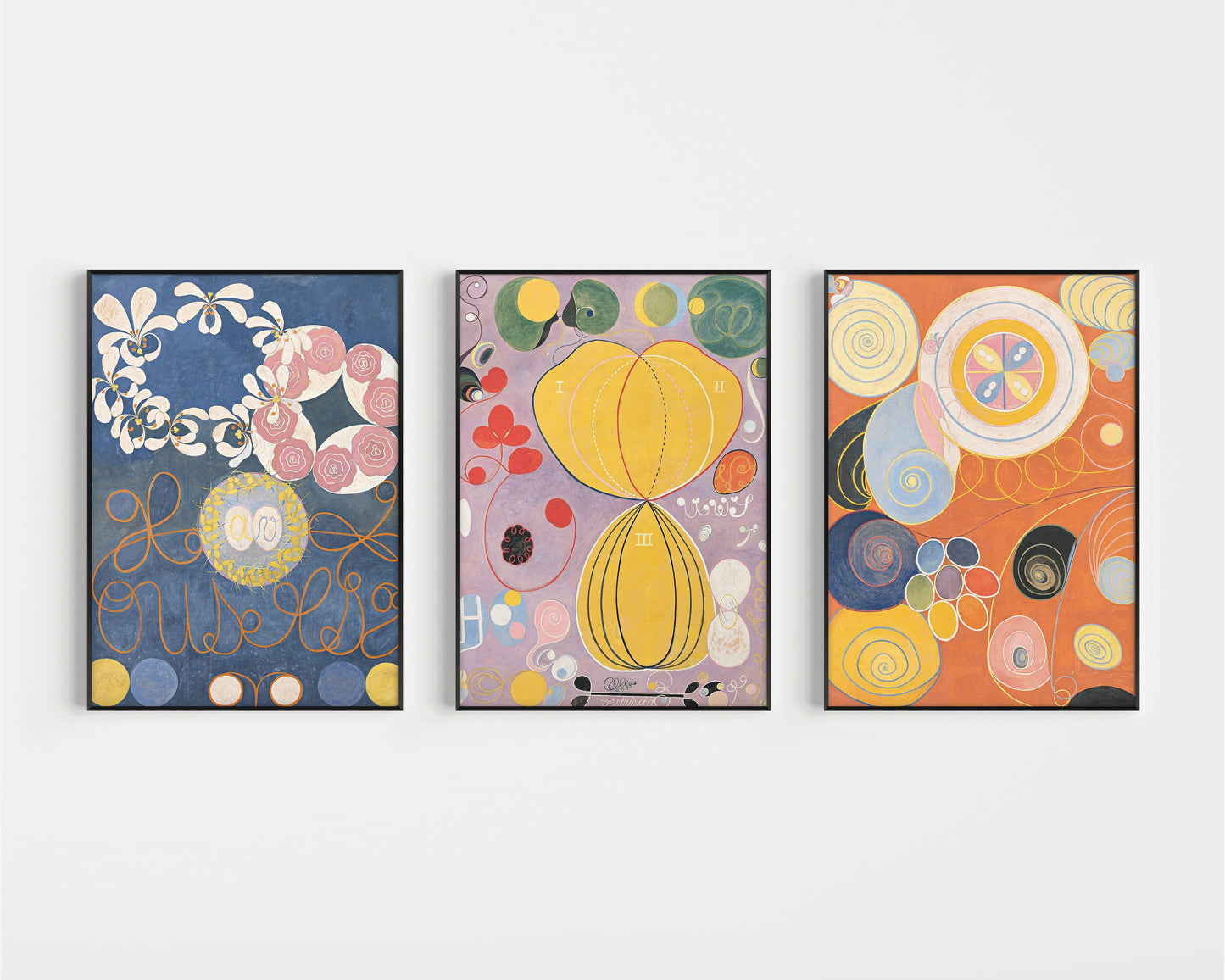 Hilma Af Klint set of 3 Prints | Vintage Abstract Art (Available Frame or Unframed)