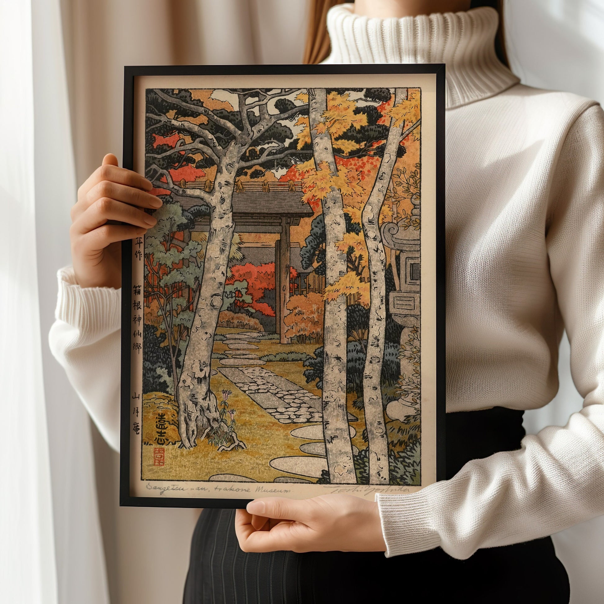 Toshi Yoshida – Sangetsu | Vintage Japanese Woodblock Art (available framed or unframed)