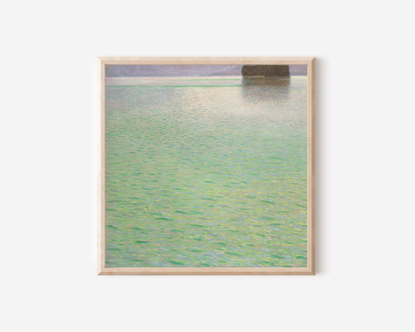 Gustav Klimt's "Island in the Attersee" green painting, available framed or unframed, museum-quality fine art print.