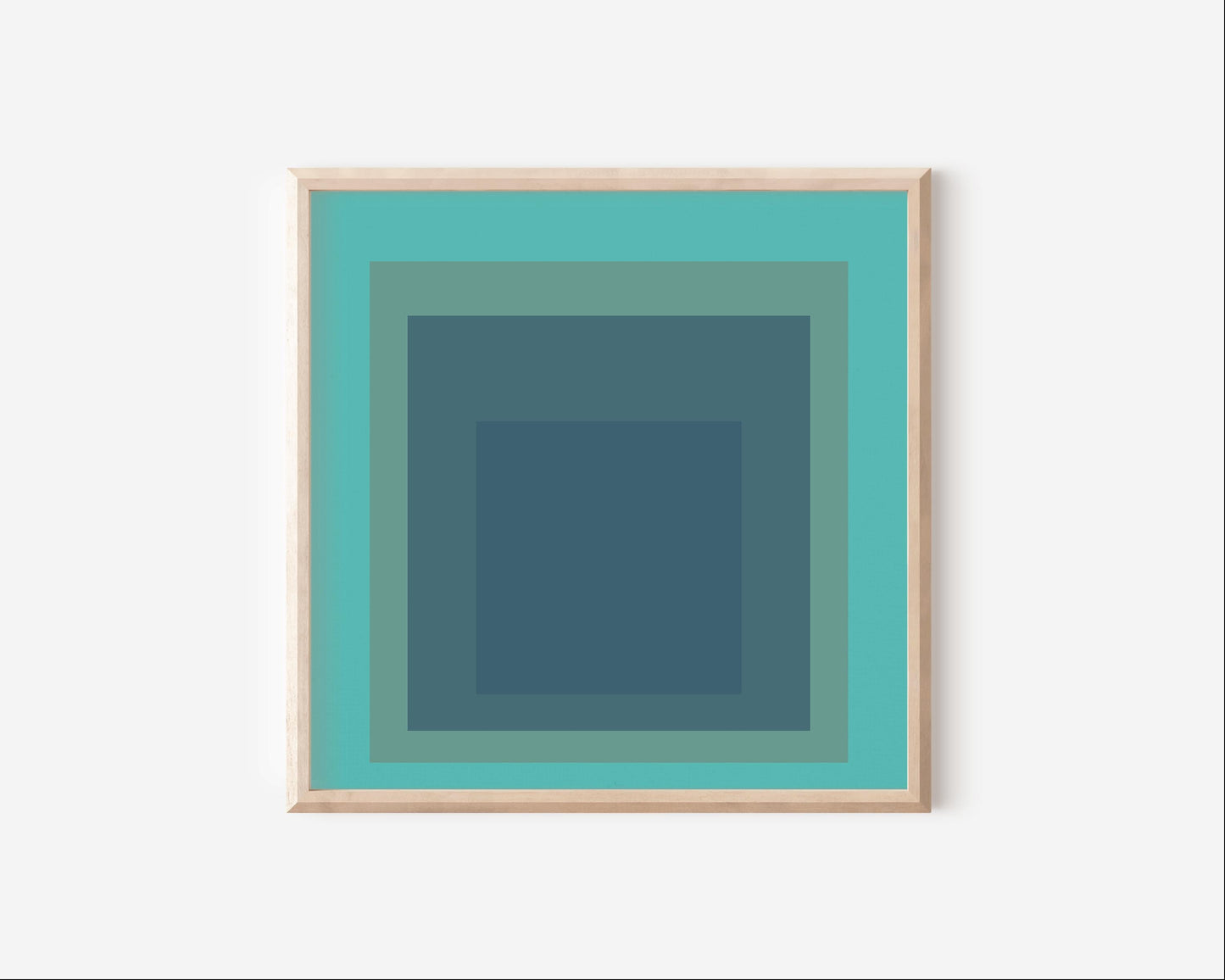 After Josef Albers - Mint Green (Homage to the Square) | Vintage Mid-century Modern Art Print (available framed or unframed)