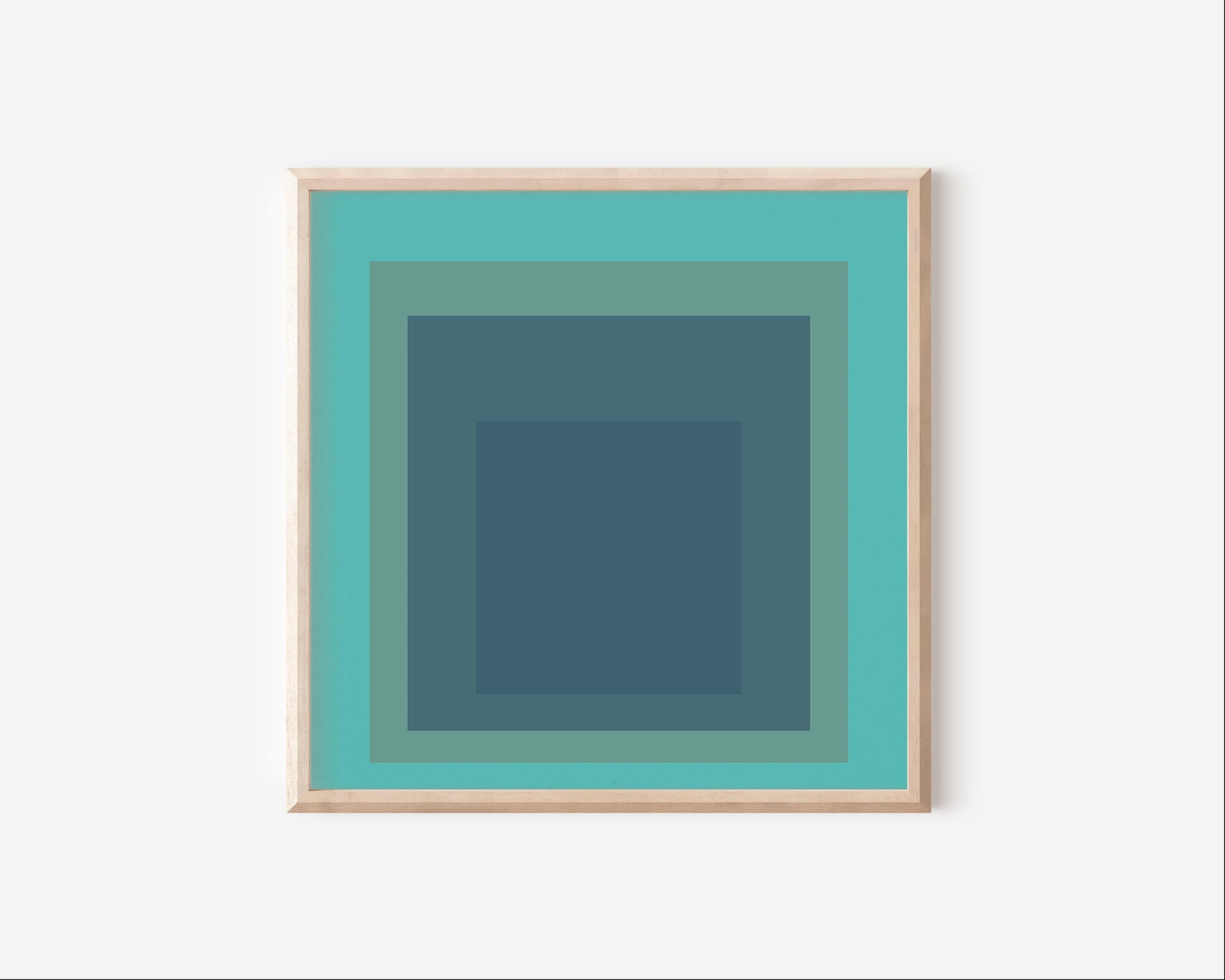 After Josef Albers - Mint Green (Homage to the Square) | Vintage Mid-century Modern Art Print (available framed or unframed)