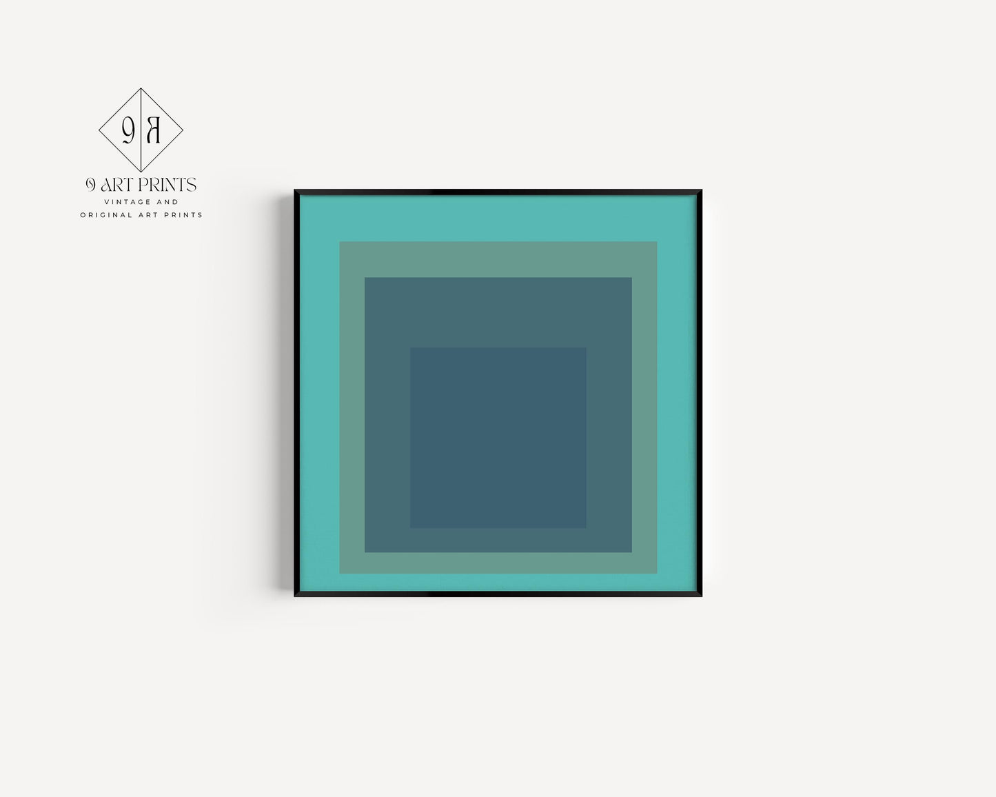 After Josef Albers - Mint Green (Homage to the Square) | Vintage Mid-century Modern Art Print (available framed or unframed)