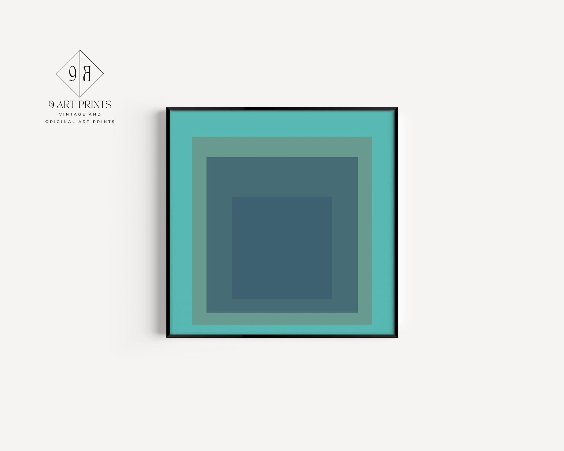 After Josef Albers - Mint Green (Homage to the Square) | Vintage Mid-century Modern Art Print (available framed or unframed)