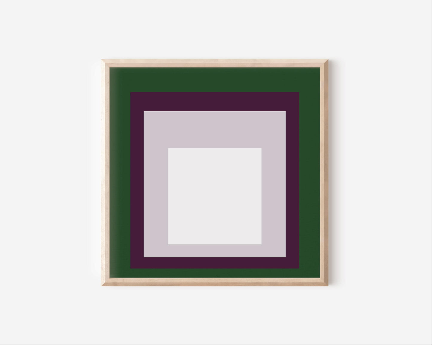 After Josef Albers - Green Purple and White (Homage to the Square) | Vintage Mid-century Modern Art Print (available framed or unframed)