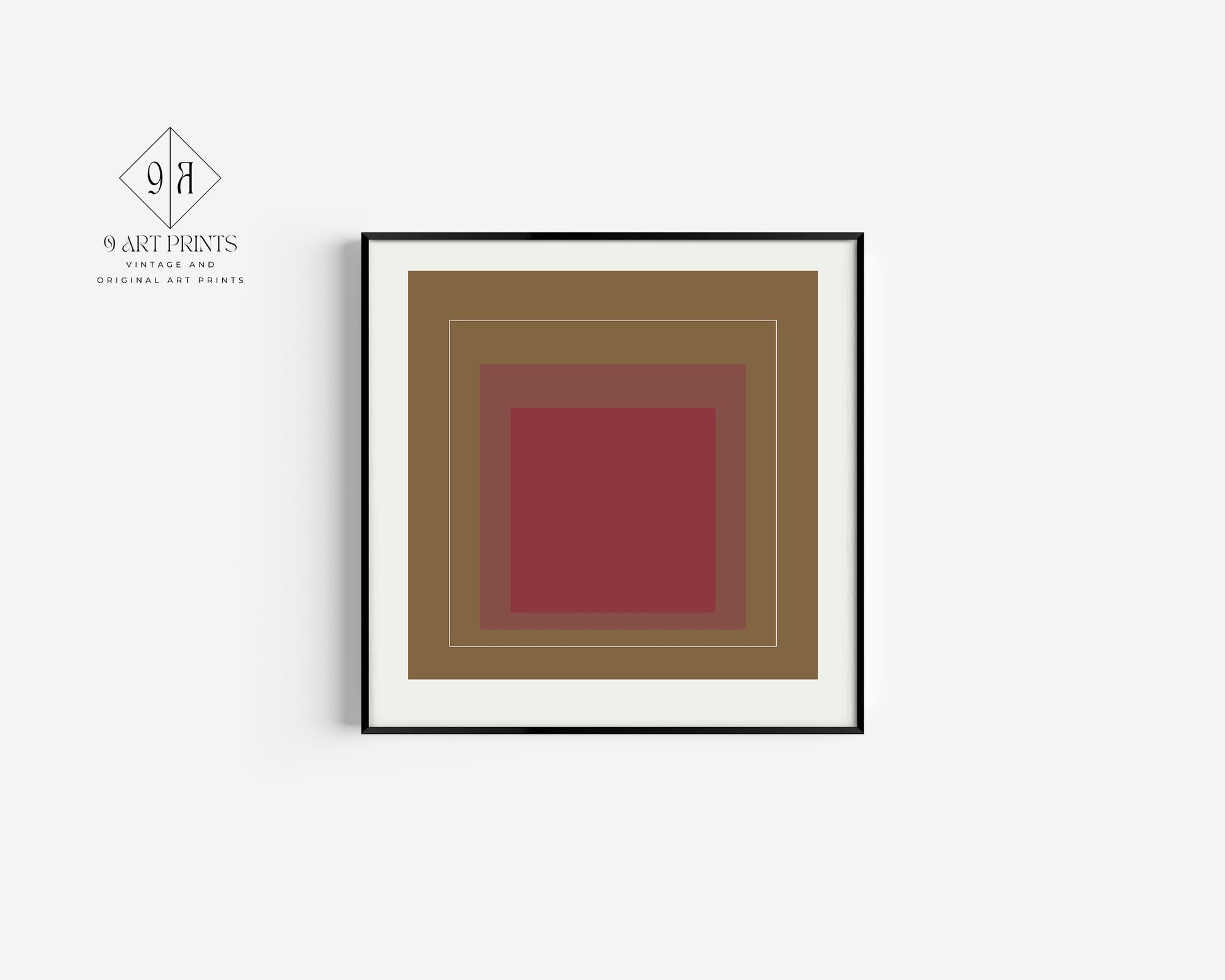 After Josef Albers - White Lines Squares IV (Homage to the Square) | Vintage Mid-century Modern Art Print (available framed or unframed)